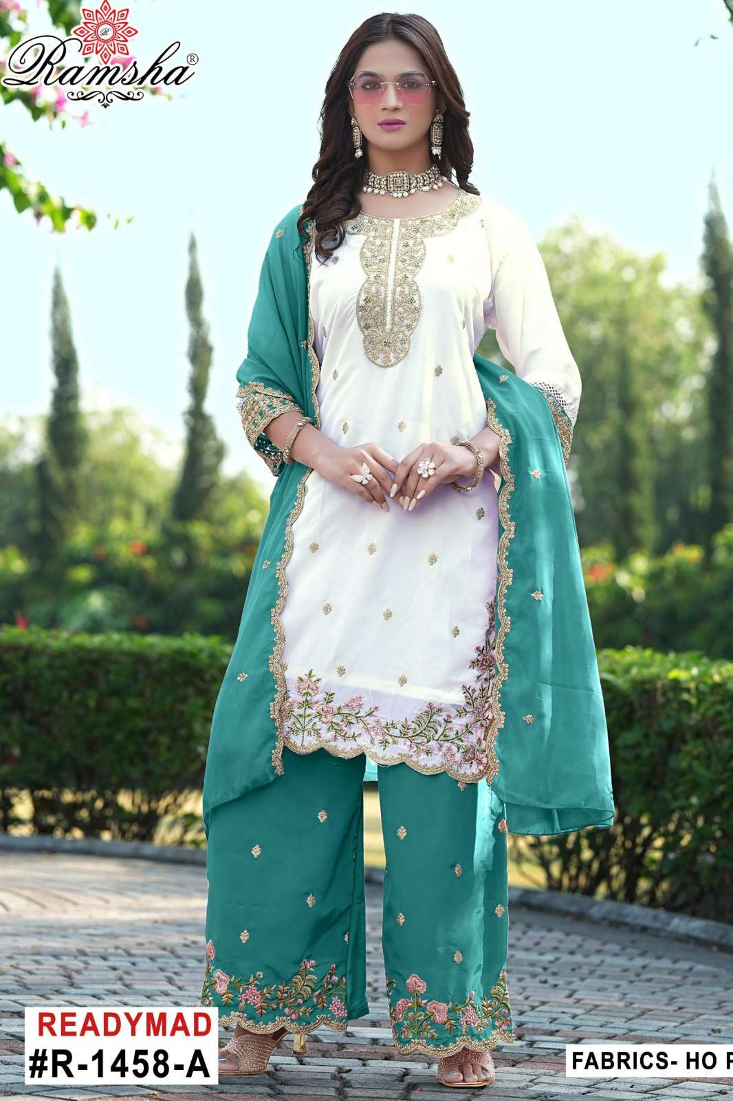 RAMSHA R 1458 Ready to Wear Embroidery HO Fancy FabricPakistani Suit