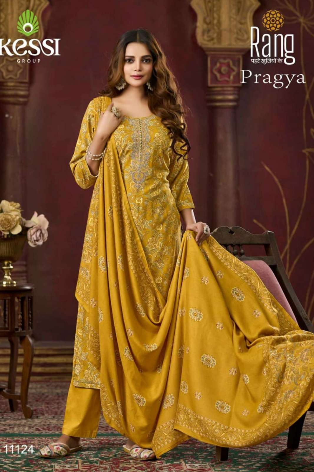 Rang PRAGYA Pure Viscose Pashmina Pakistani Suit with Sequence Work 