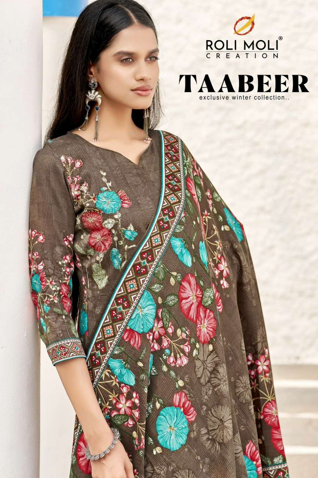 Roli Moli TAABEER Pashmina Pakistani Suit With Siroski Diamond Work