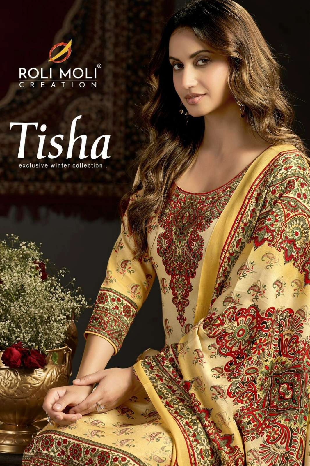 Roli Moli TISHA Pure Pashmina Beautiful Printed Pakistani Suit