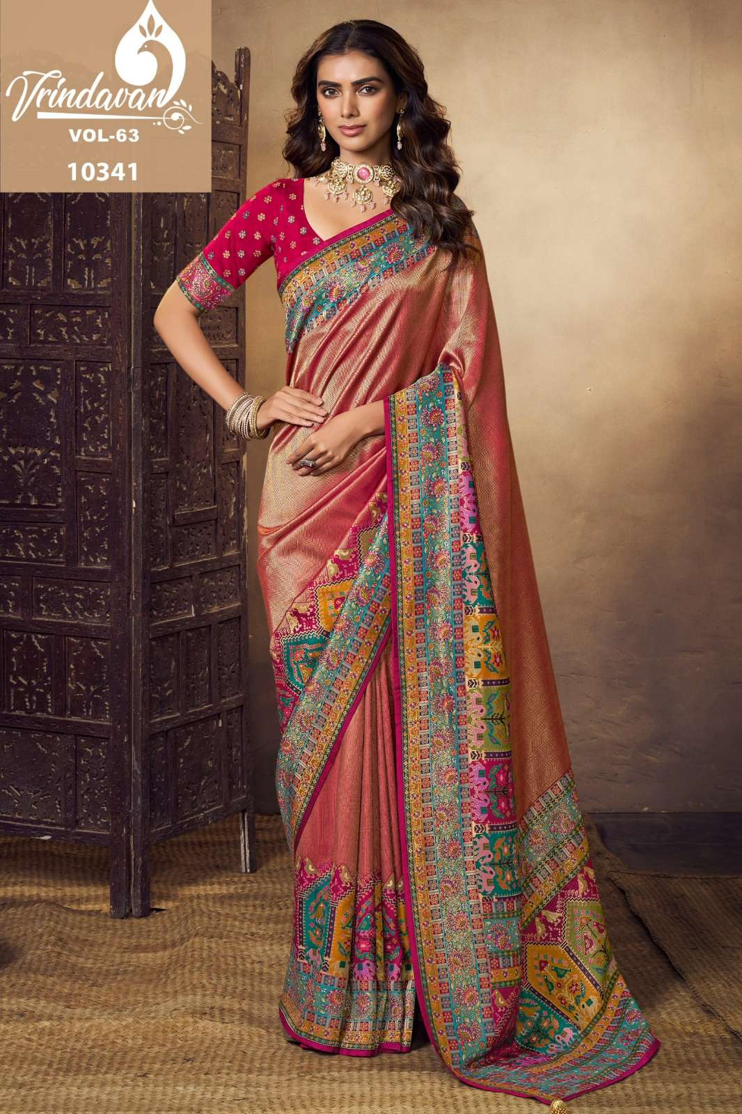 Royal VRINDAVAN VOL 63 10341 TO 10349 Pure Viscose Ziraf Saree