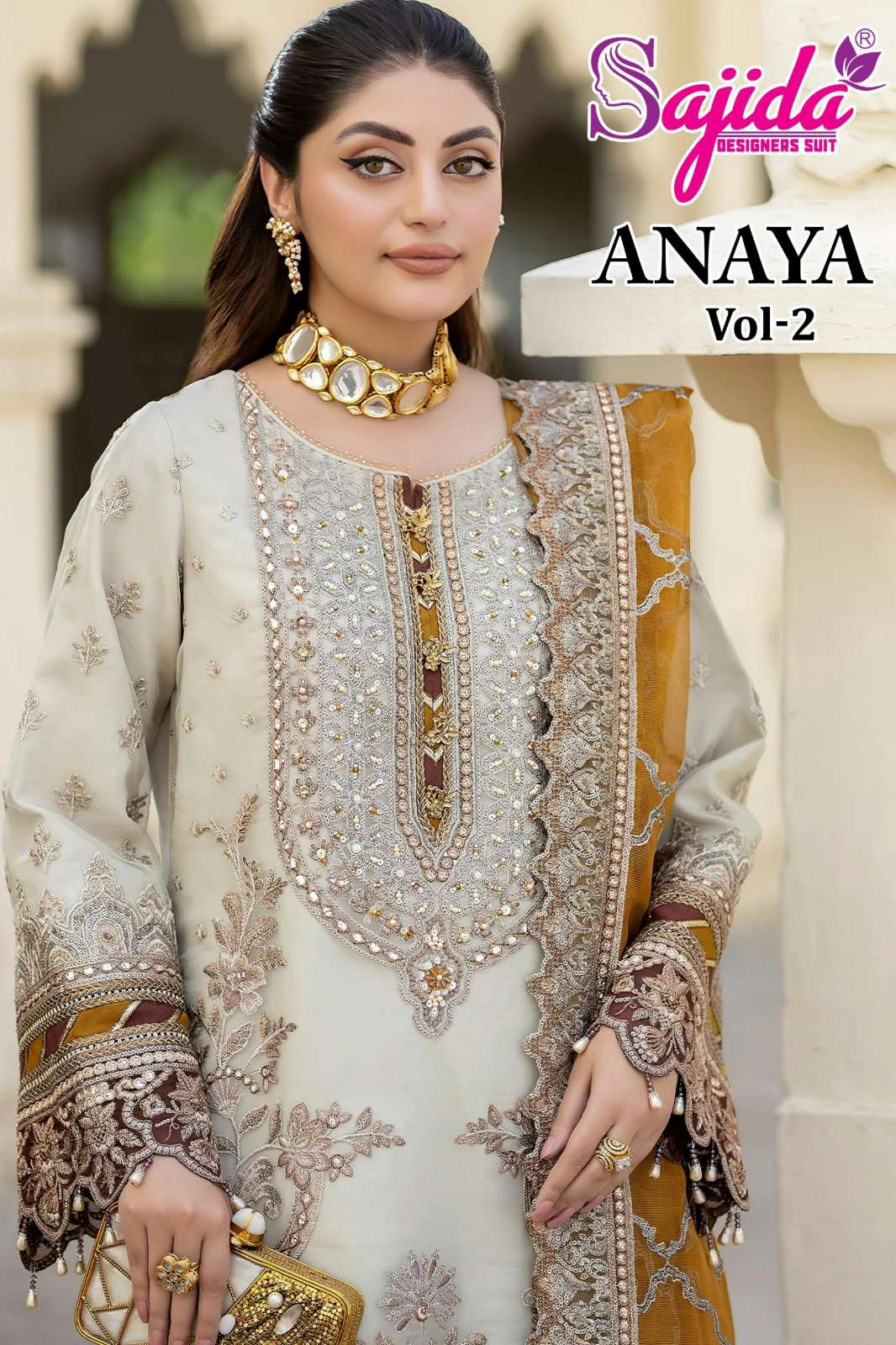 SAJIDA ANAYA VOL 2 Georgette Beautiful Embroidery Work Pakistani Suit 