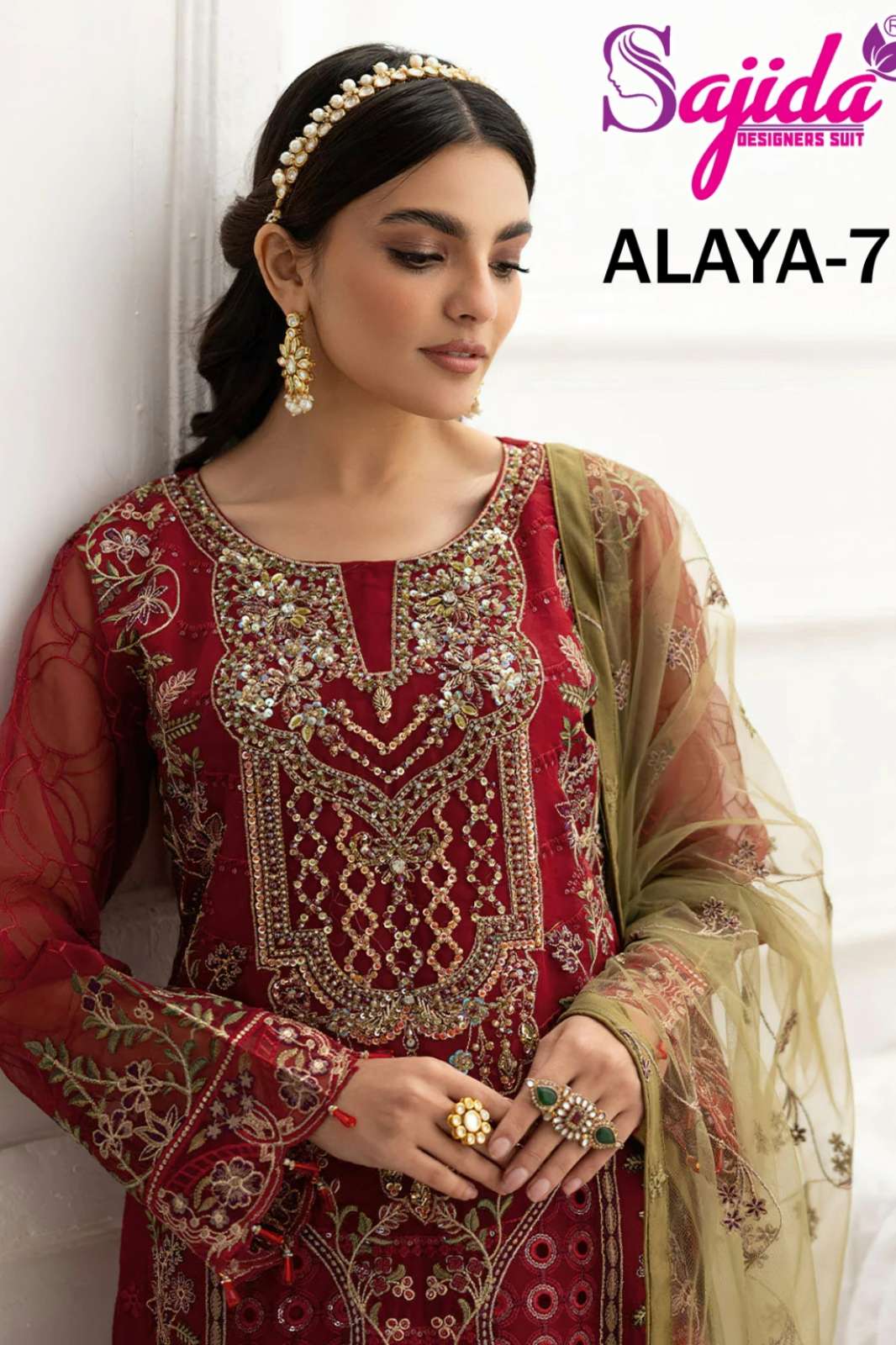 SAJIDA ANAYA VOL 7 Georgette Beautiful Embroidery Work Pakistani Suit