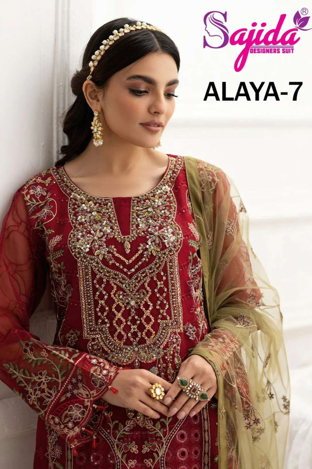 SAJIDA ANAYA VOL 7 GEORGETTE HEAVY EMBROIDERED PAKISTANI SUIT