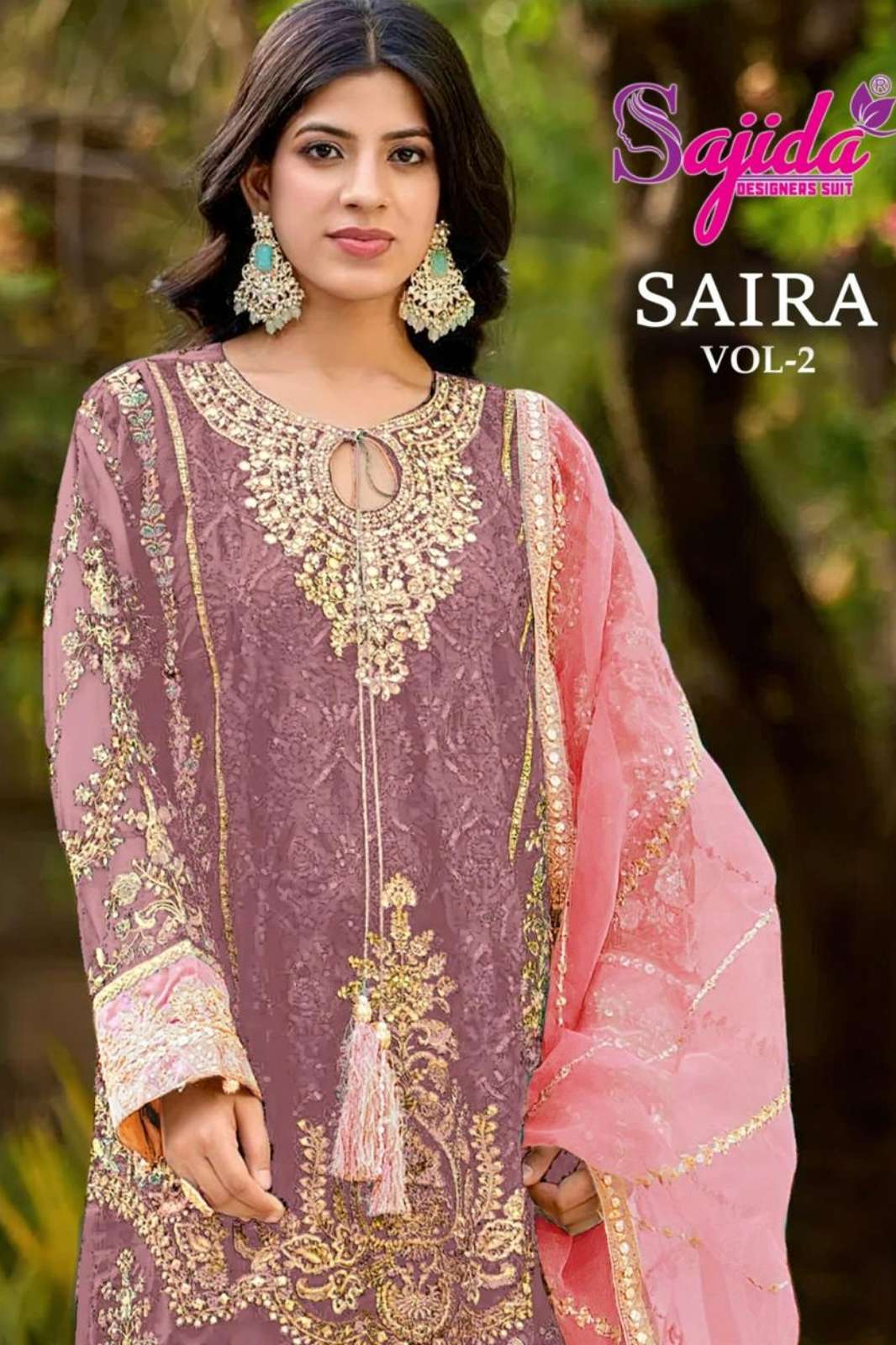 SAJIDA SAIRA VOL 2 Georgette Beautiful Embroidery Work Pakistani Suit