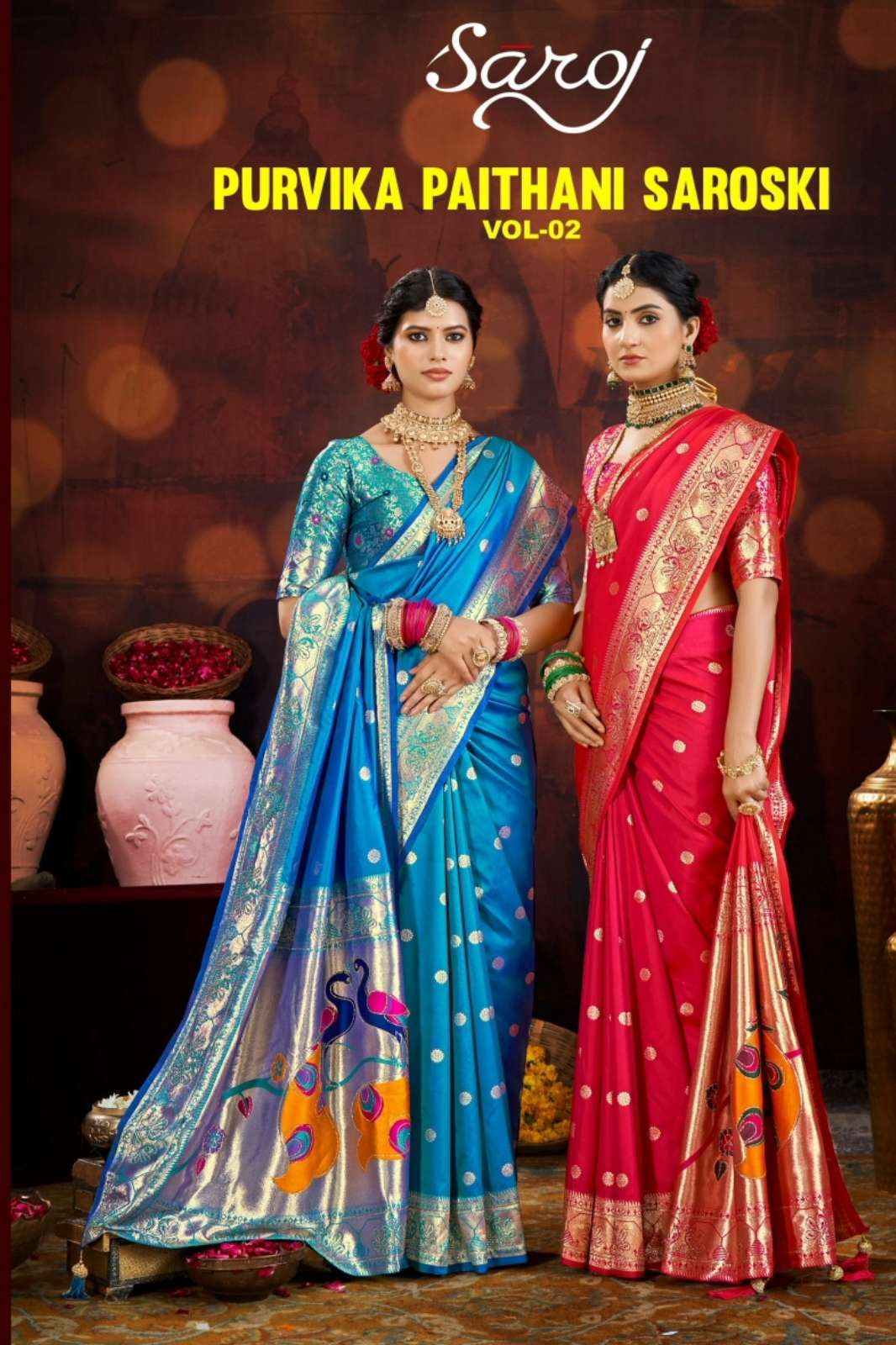 Saroj Purvika paithani 2 Silk Designer Saroski Work Saree