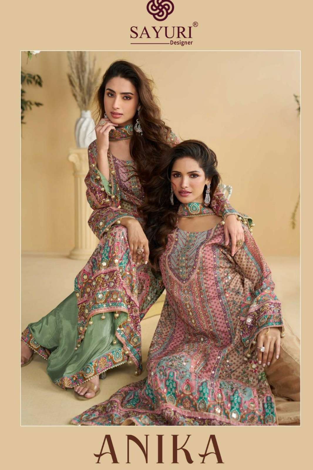 SAYURI ANIKA READY TO WEAR PREMIUM REAL CREPE SILK EMBROIDERED SUIT