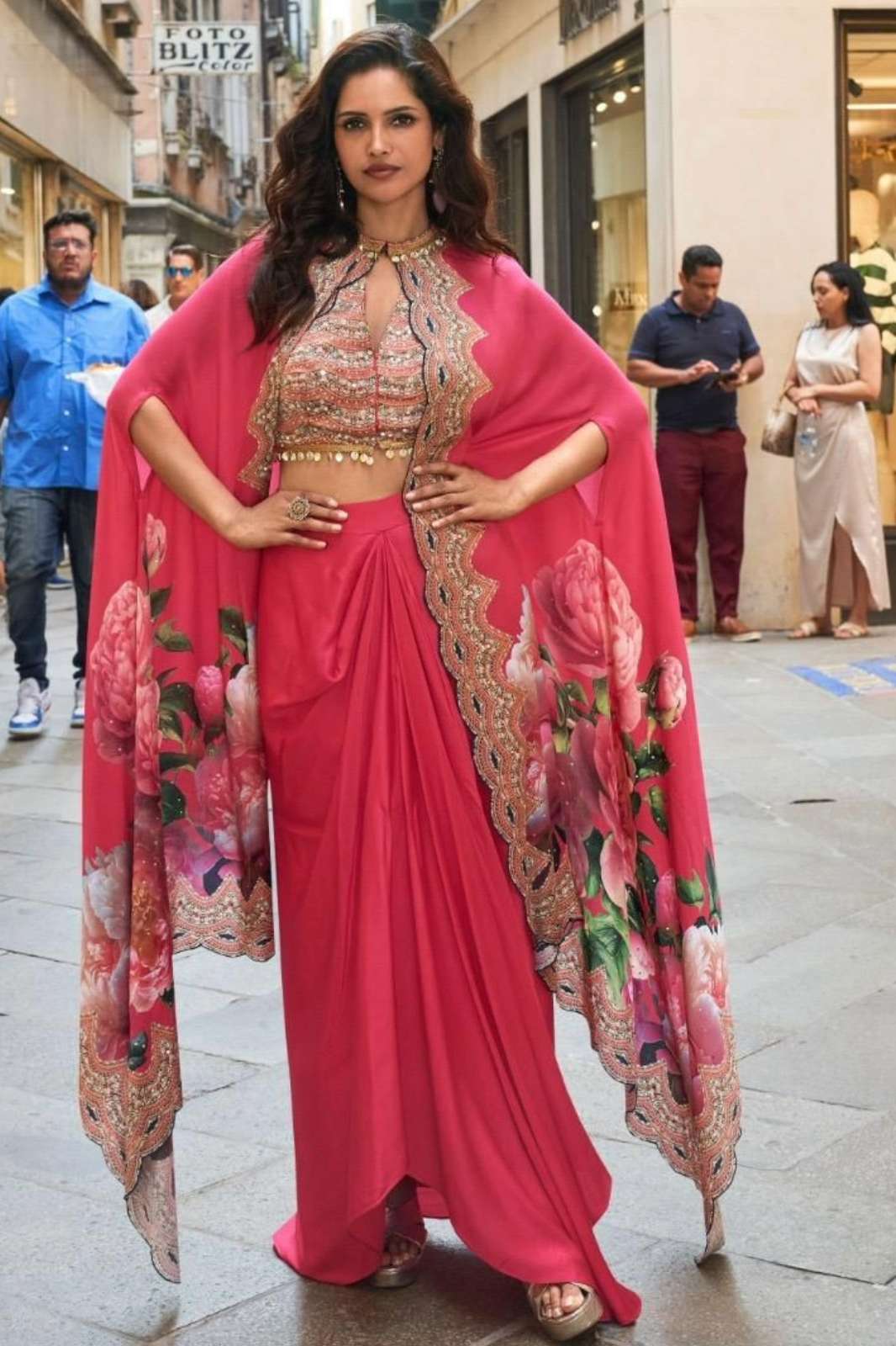 SAYURI FLORANCE READY TO WEAR PREMIUM REAL FRENCH CREP SILK INDO WESTERN DRESS