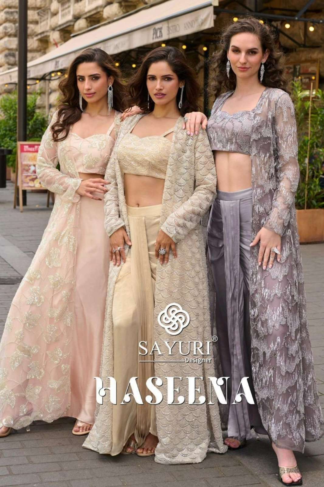 SAYURI HASEENA READY TO WEAR PREMIUM REAL FRENCH CREP SILK INDO WESTERN DRESS