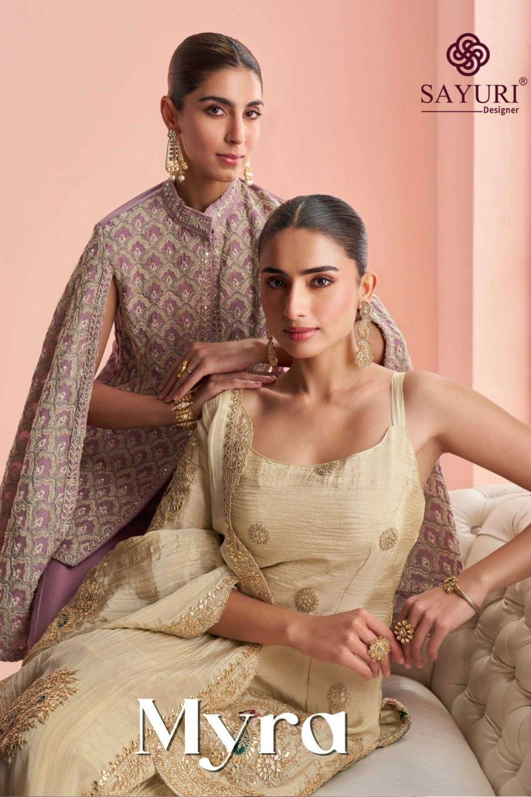 SAYURI MYRA READY TO WEAR PREMIUM REAL CHINON SILK DESIGNER SUIT