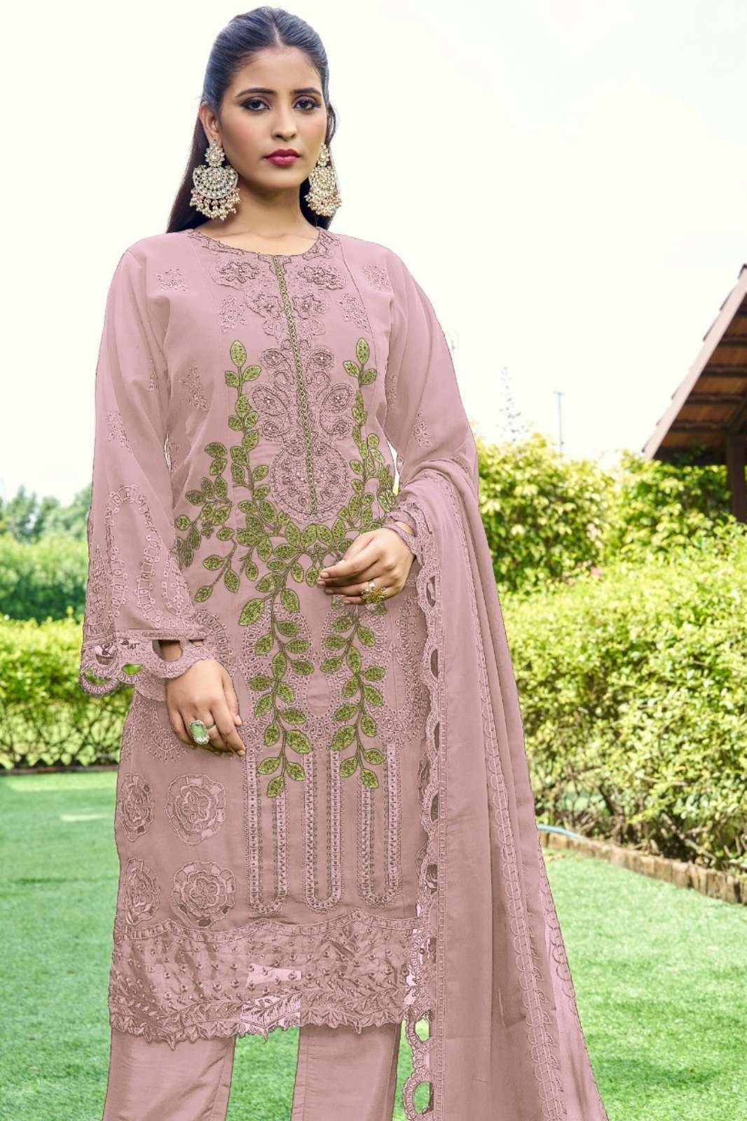 SERINE S 709 FOX GEORGETTE PAKISTANI SUIT WITH EMBROIDERY & HANDWORK