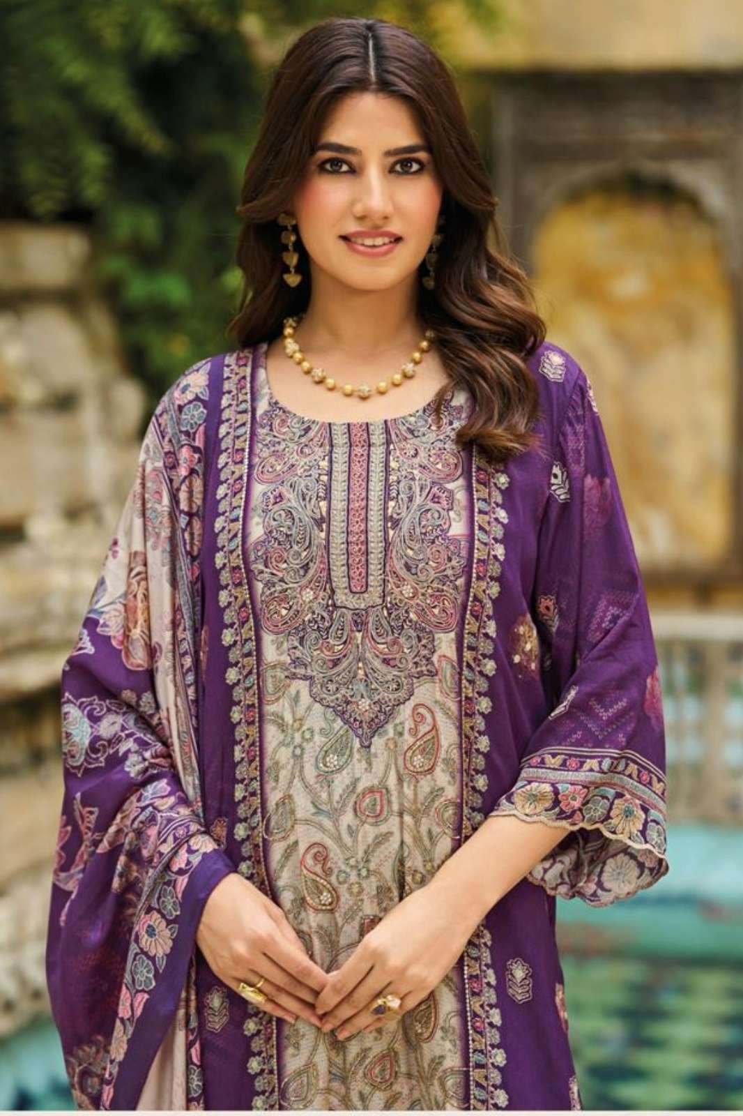 Shree fab KT 281 Pure Viscose Maslin Designer Pakistani Suit 