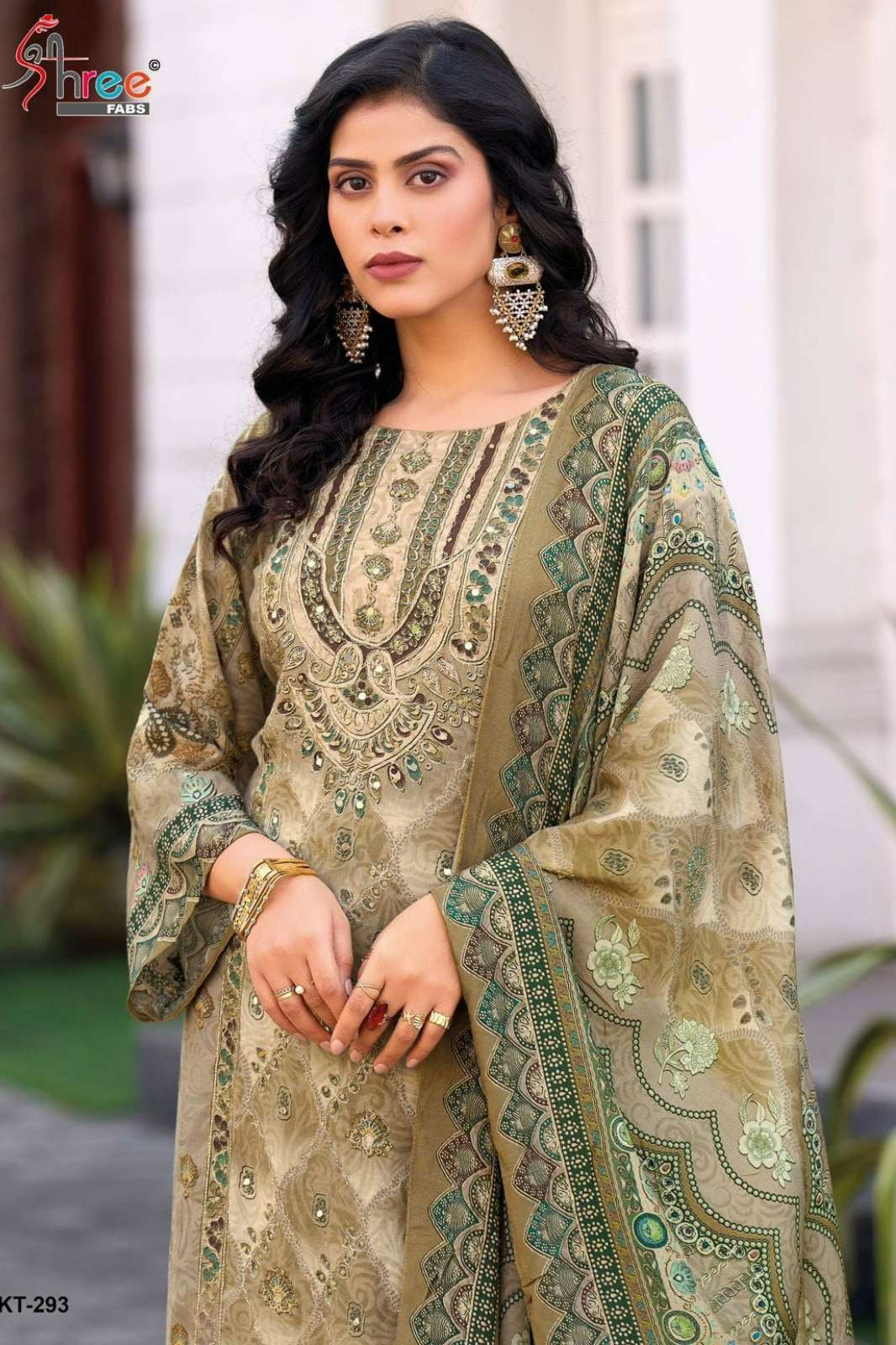 Shree Fab KT 293 Pure Viscous Maslin Pakistani Suit with Aari Work