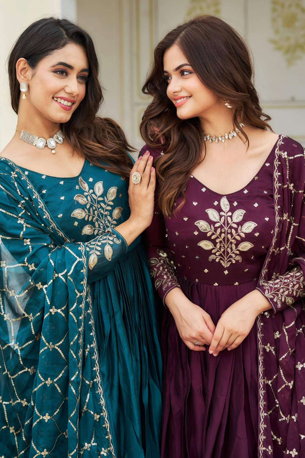 Shri Balaji Emporium 022 Pure Rangoli Long Gown & Dupatta