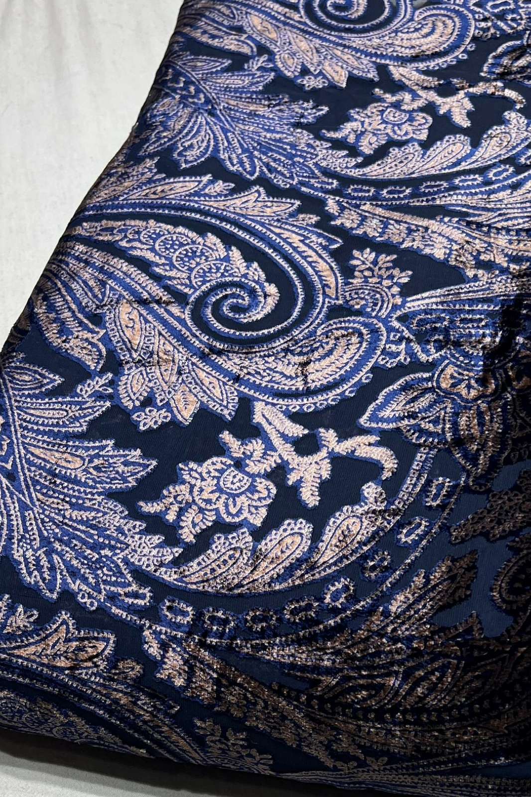 Shri Balaji Emporium 1107 Pure Velvet Brasoo Mughlai Jaal Designer Fabric