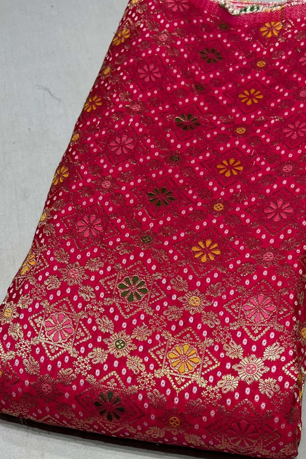 Shri Balaji Emporium 1108 Pure Georgette Bandhni Jaccord Work Designer Fabric