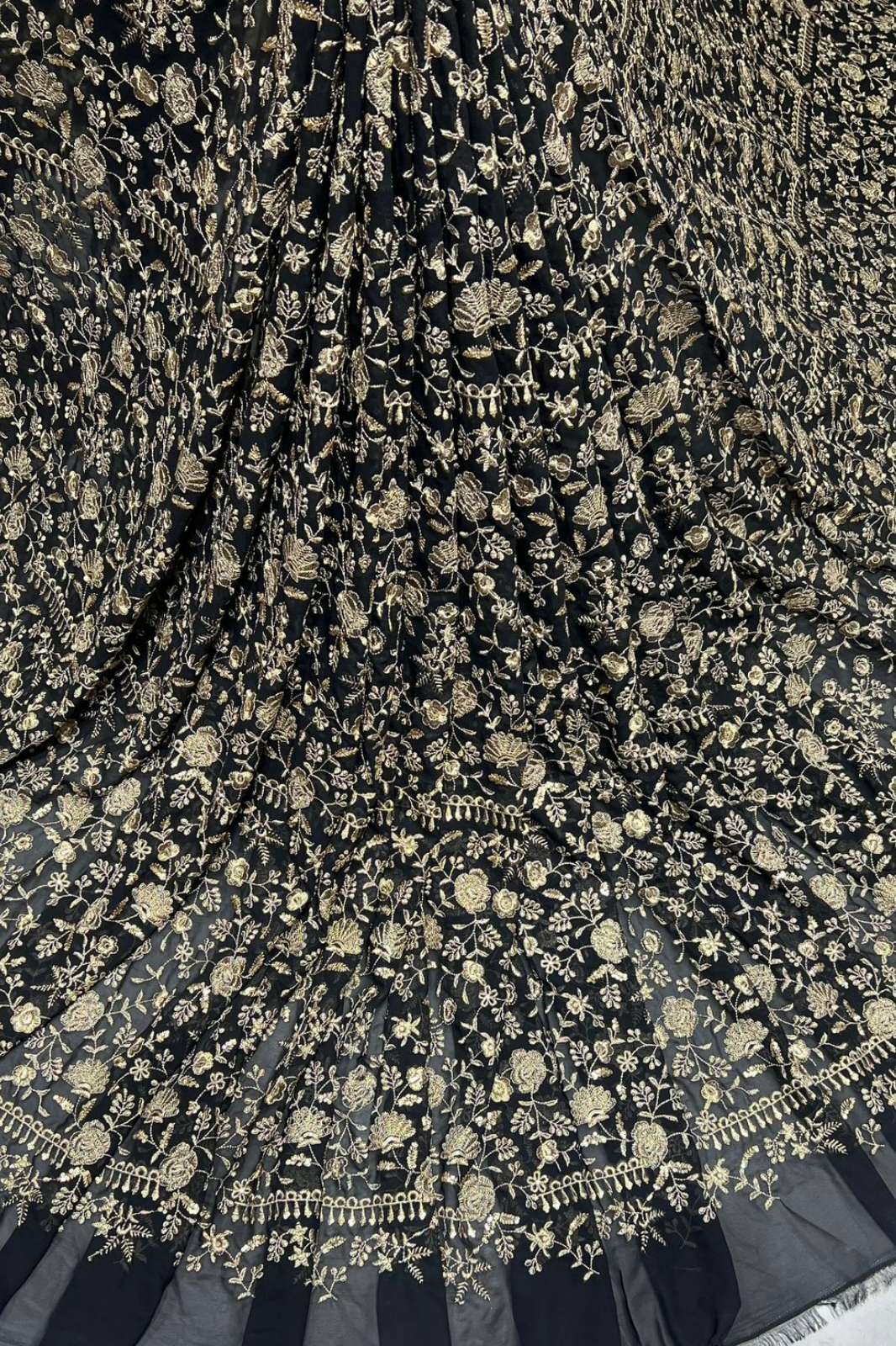 Shri Balaji Emporium 1109 Georgette Tilla Zari Embroidered Designer Fabric