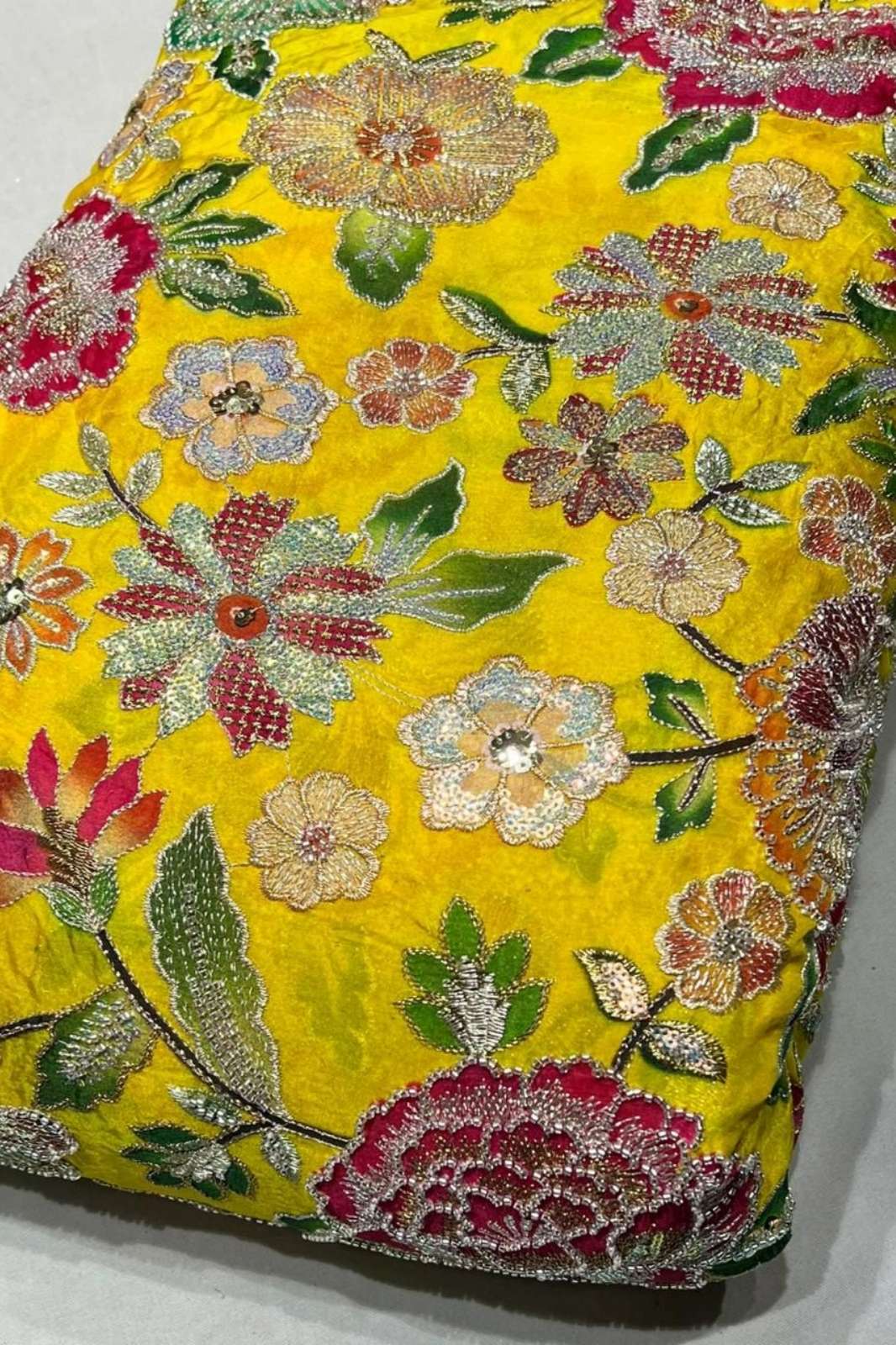 Shri Balaji Emporium 1113 Pure Crepe Position Print Embroidered Designer Fabric