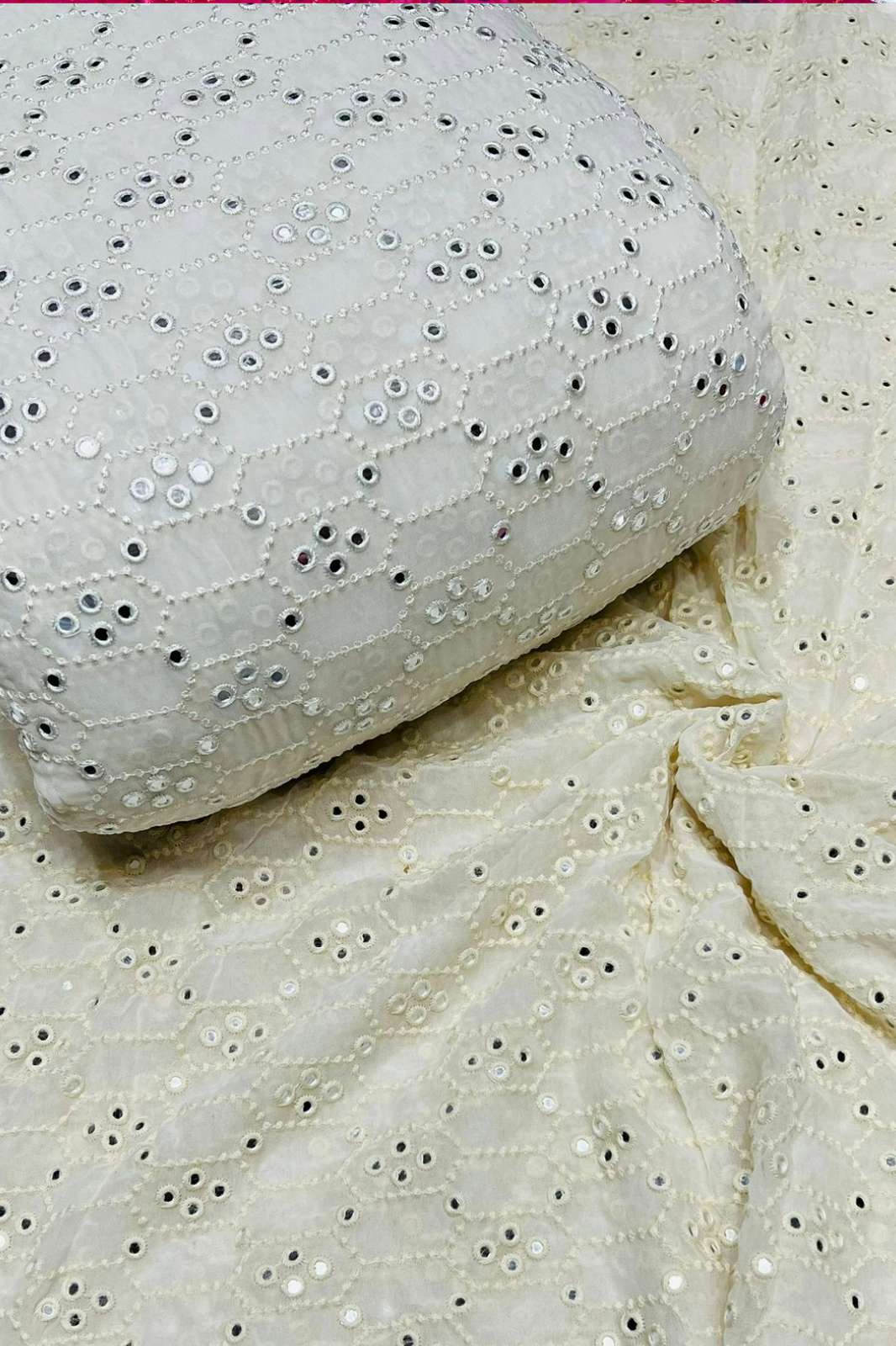 Shri Balaji Emporium 1124 Pure Georgette Mirror & Embroidered Designer Fabric