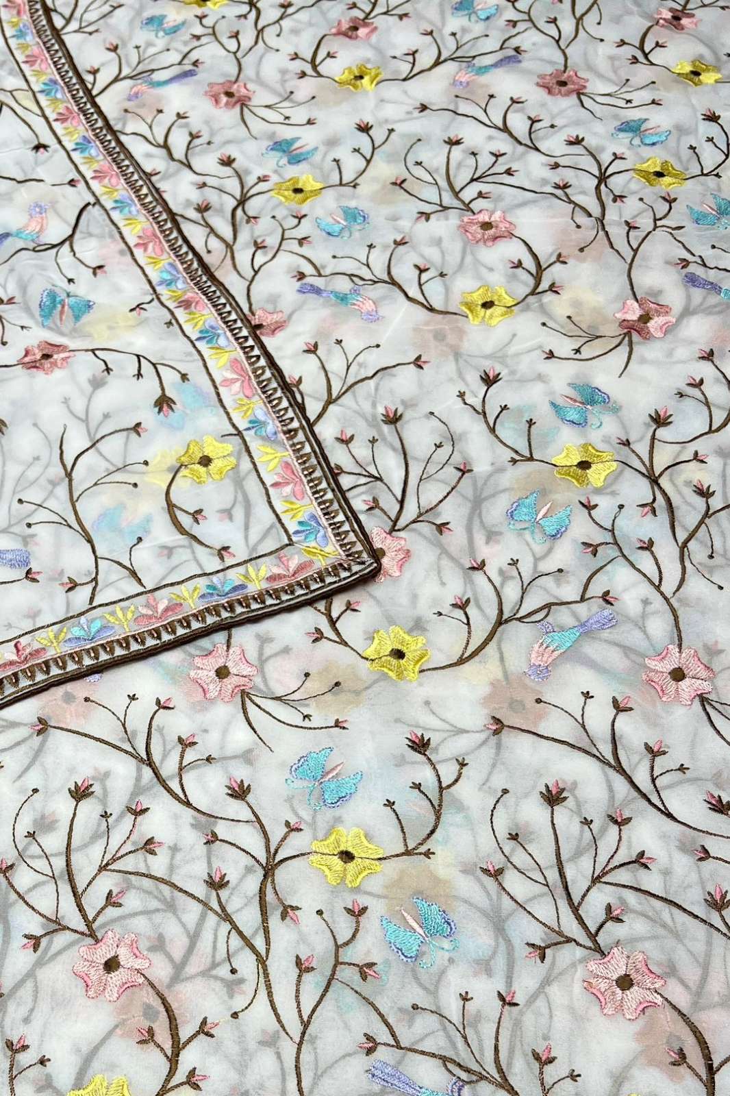 Shri Balaji Emporium 1132 Pure Georgette Multi Thread Embroidered Designer Fabric