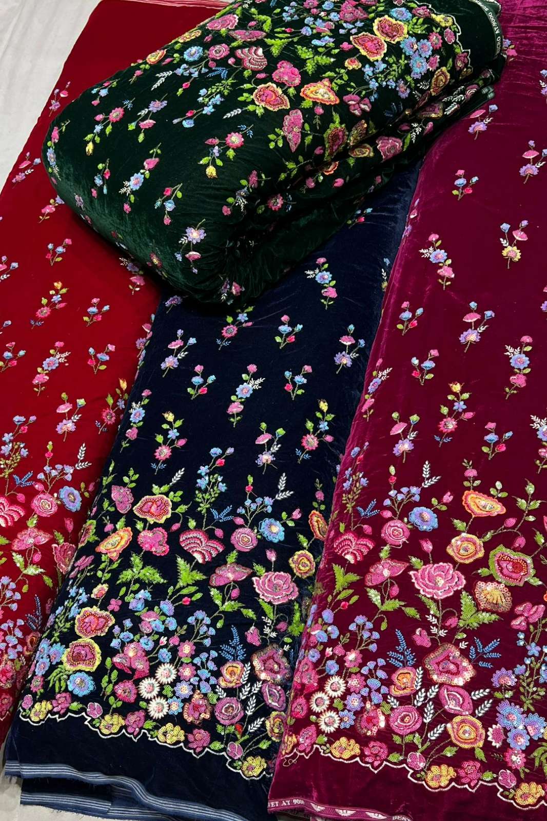 Shri Balaji Emporium 1135 Velvet Sequence Cutdana & Embroidered Designer Fabric