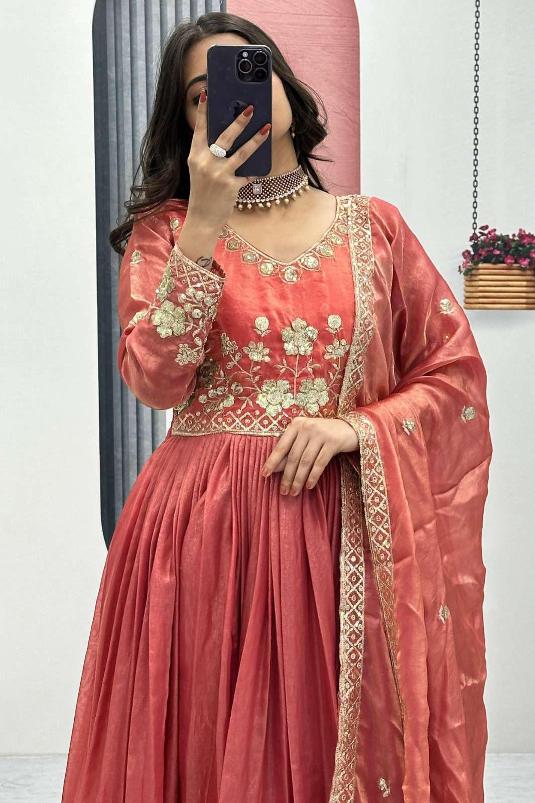 Shri Balaji Emporium 239 Fendy Designer Gown with Dupatta