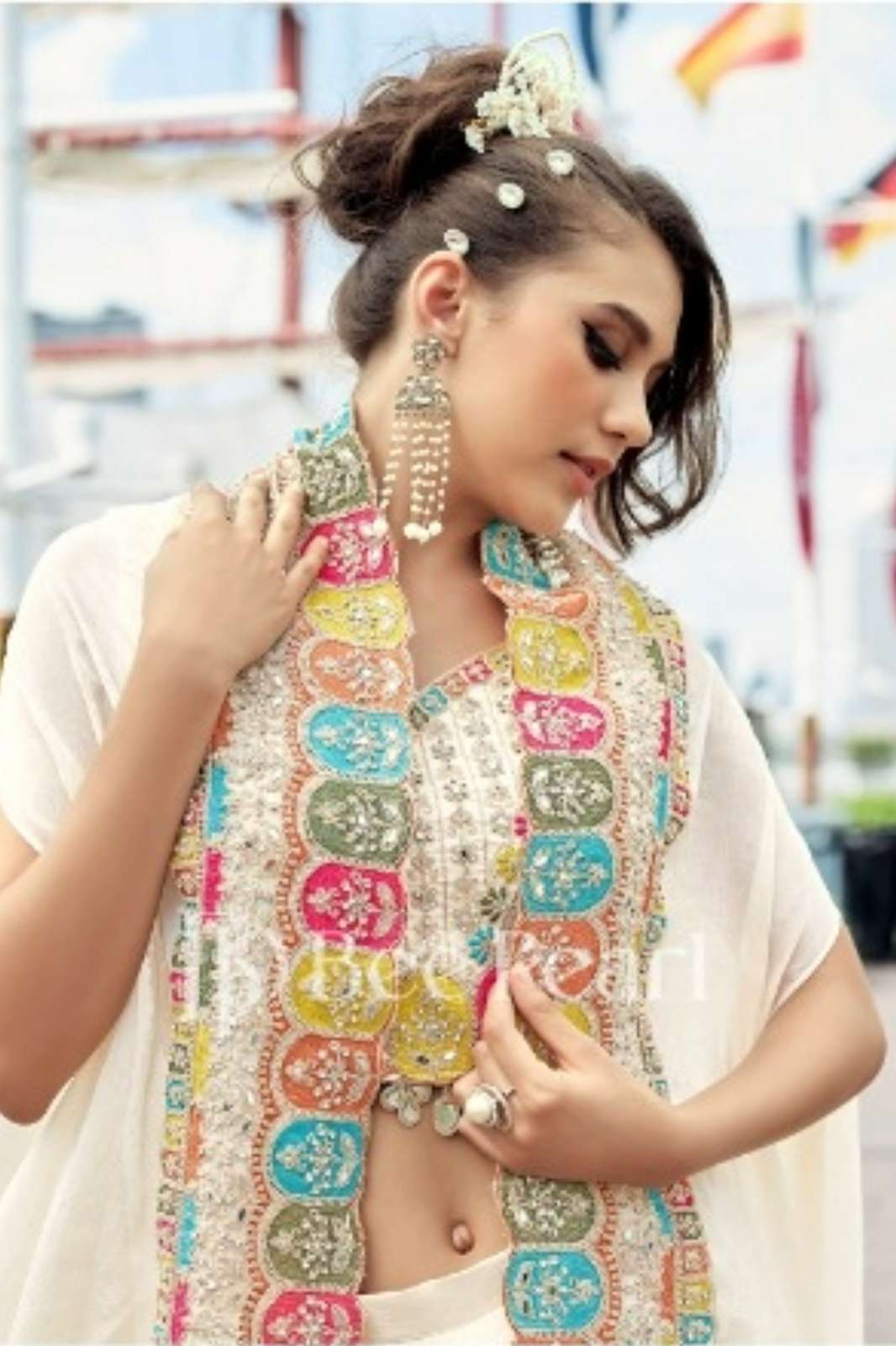 Shri Balaji Emporium 3 Piece Premium Crepe Indo Western Set 