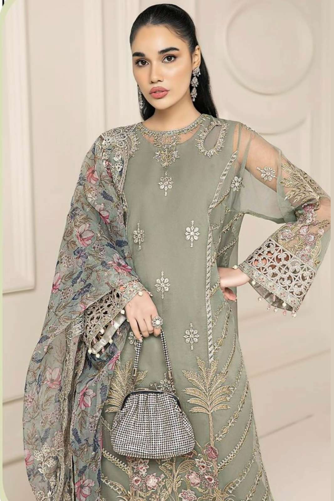 Shri Balaji Emporium 302 Organza Pakistani Style Salwar Suit
