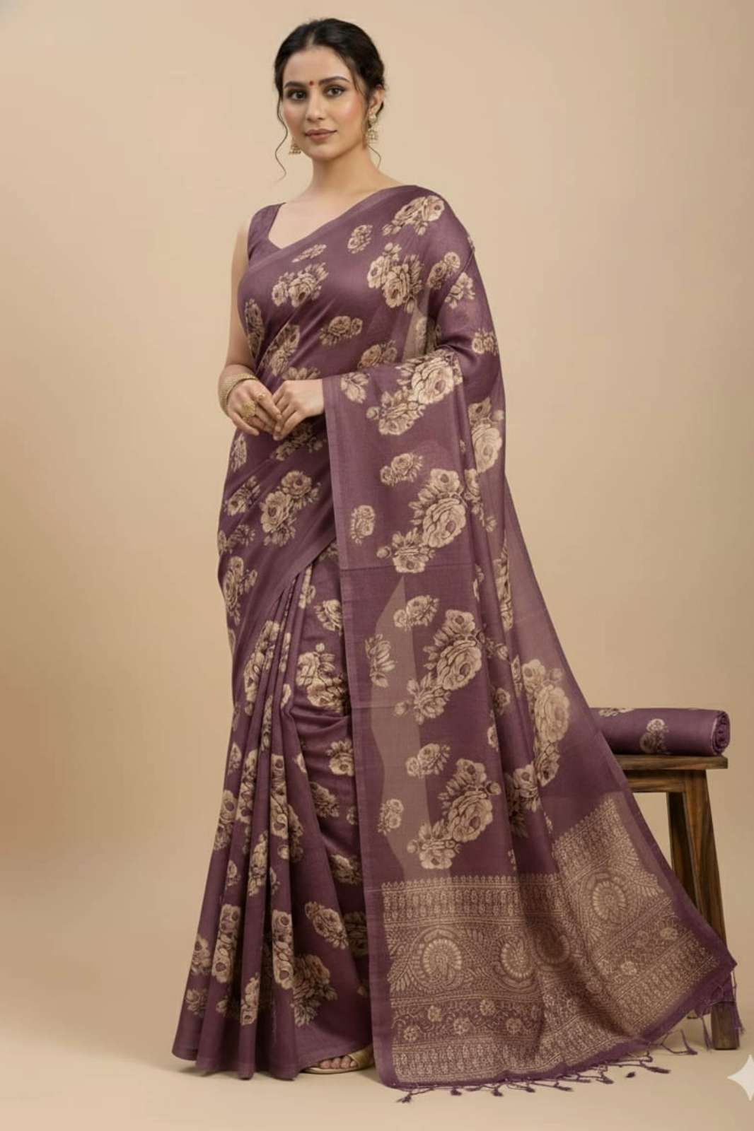 Shri Balaji Emporium Beautiful Designer Pure Tussar Silk Saree