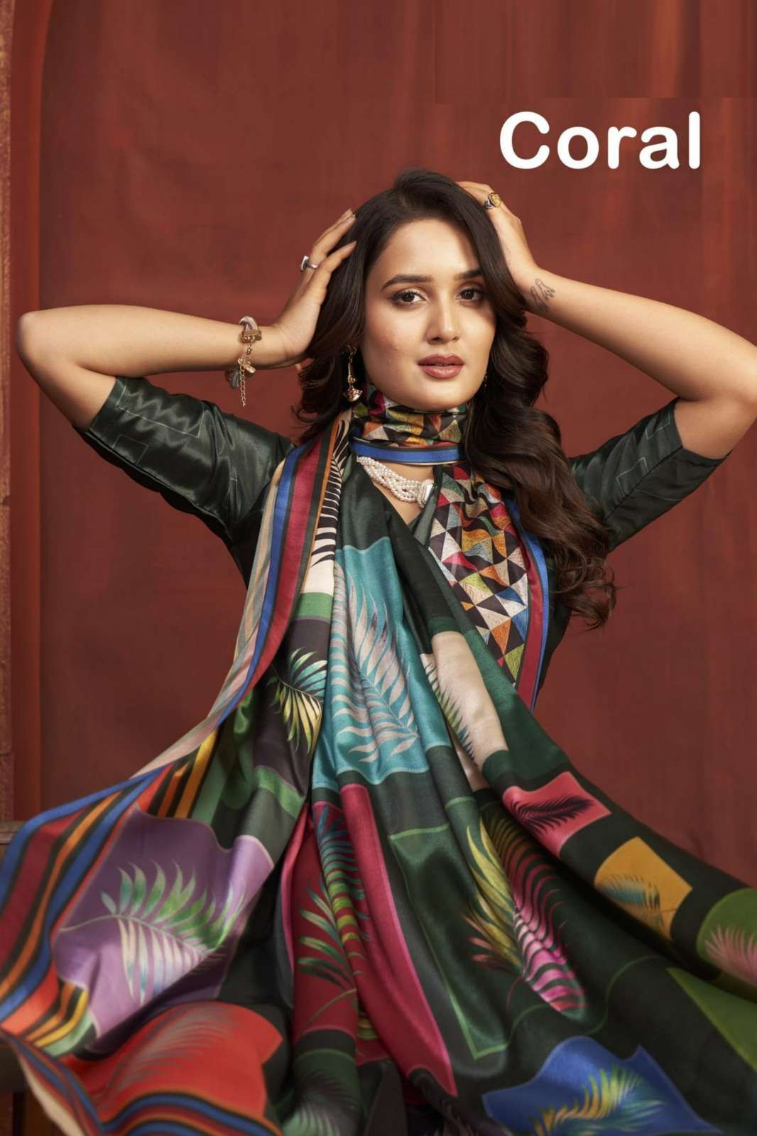 Shri Balaji Emporium Coral 1201 to 1209 Crepe Silk Digital Printed Saree