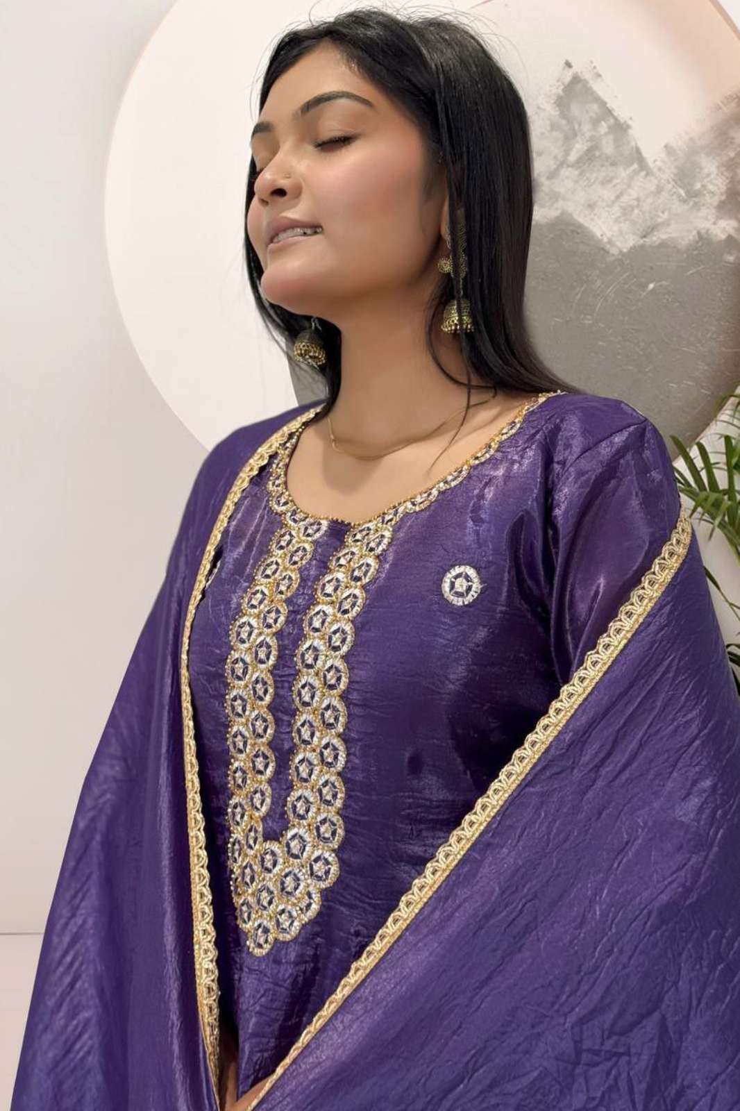 Shri Balaji Emporium DV 24896 Heavy Gold Crush Silk Sharara Style Suit