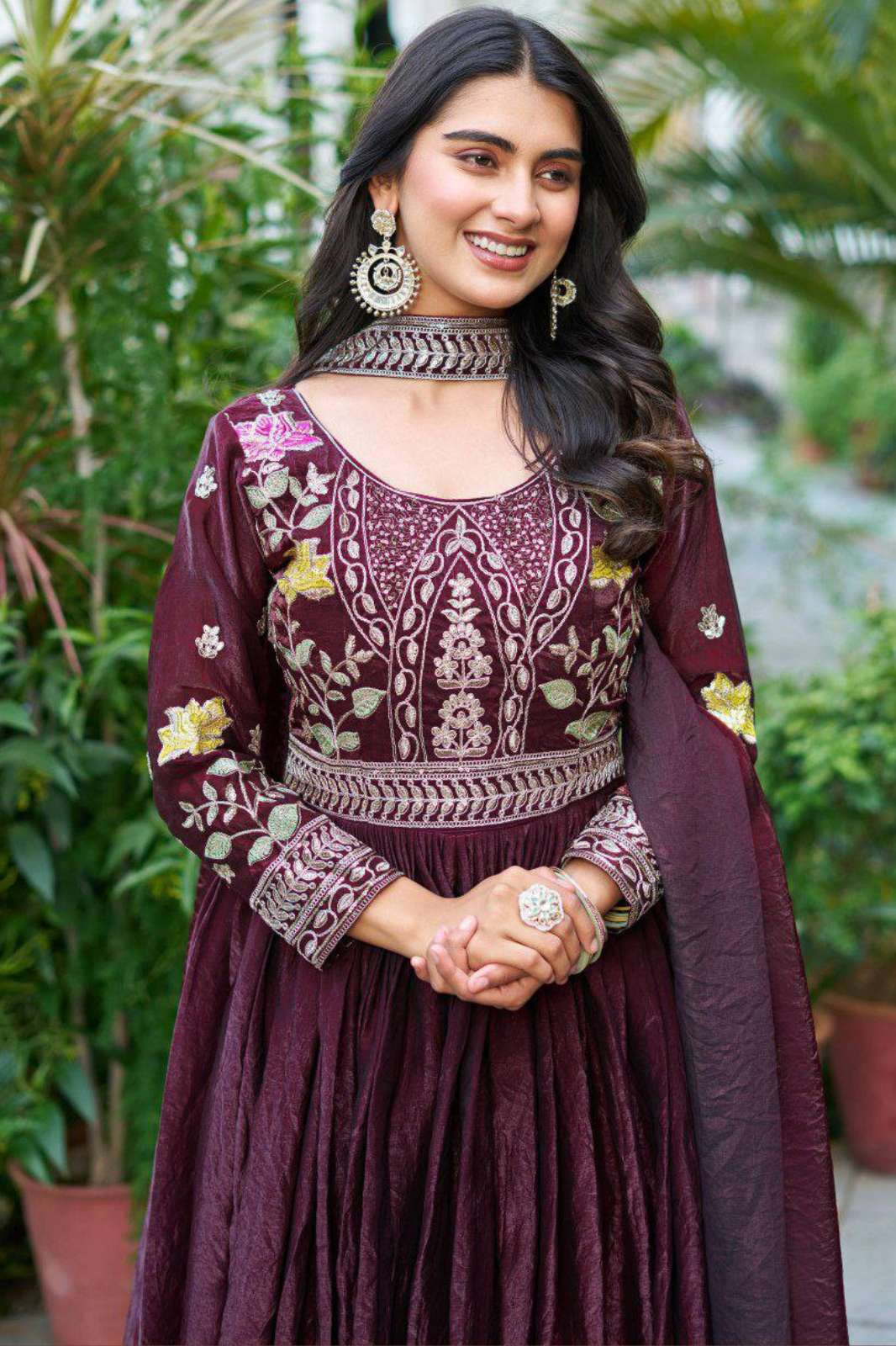 Shri Balaji Emporium DV 24899 Fendy Silk Designer Gown with Dupatta