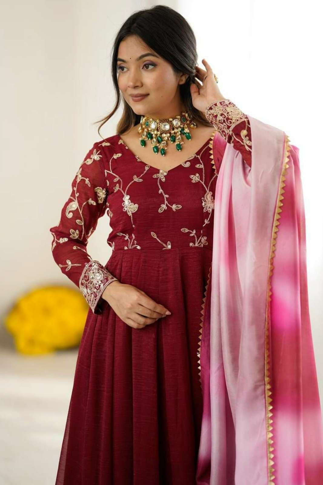 Shri Balaji Emporium DV 24959 Heavy Crunchy Silk Designer Anarkali Gown