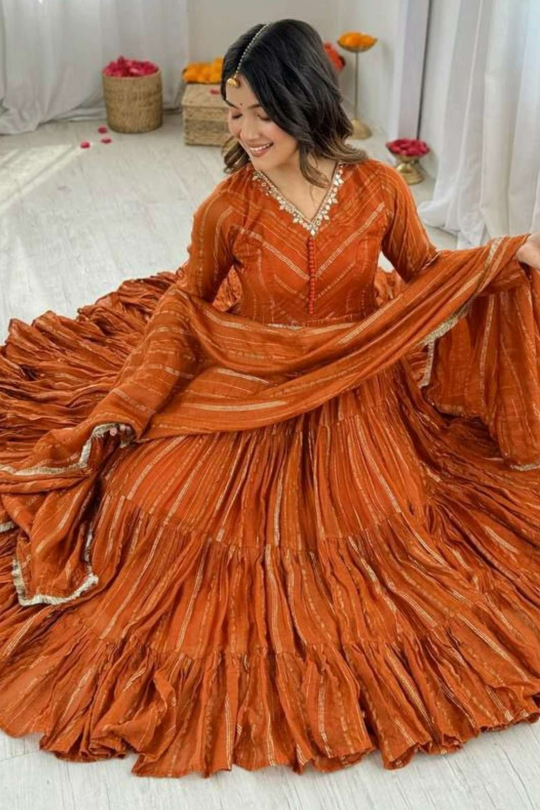 Shri Balaji Emporium DV 25057 Ready to Wear Mal Chanderi Anarkali Suit