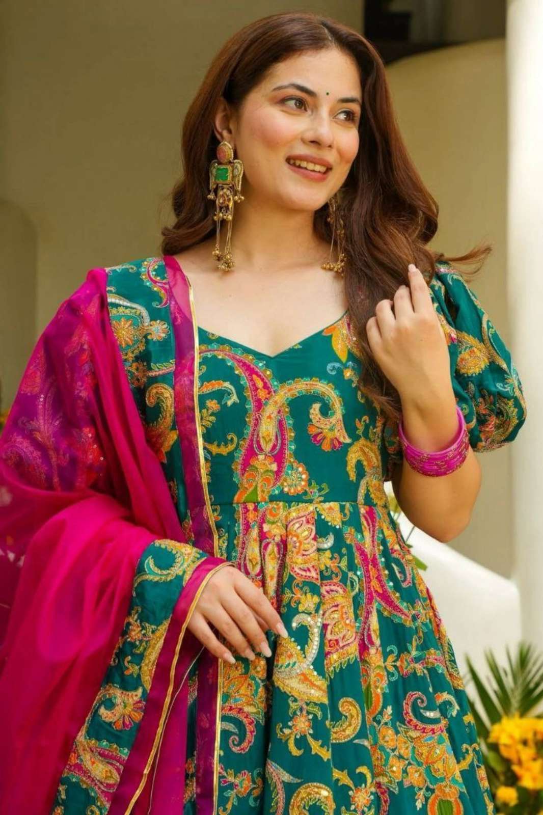 Shri Balaji Emporium DV 25113 Digital Printed Jimmy Organza Silk Suit