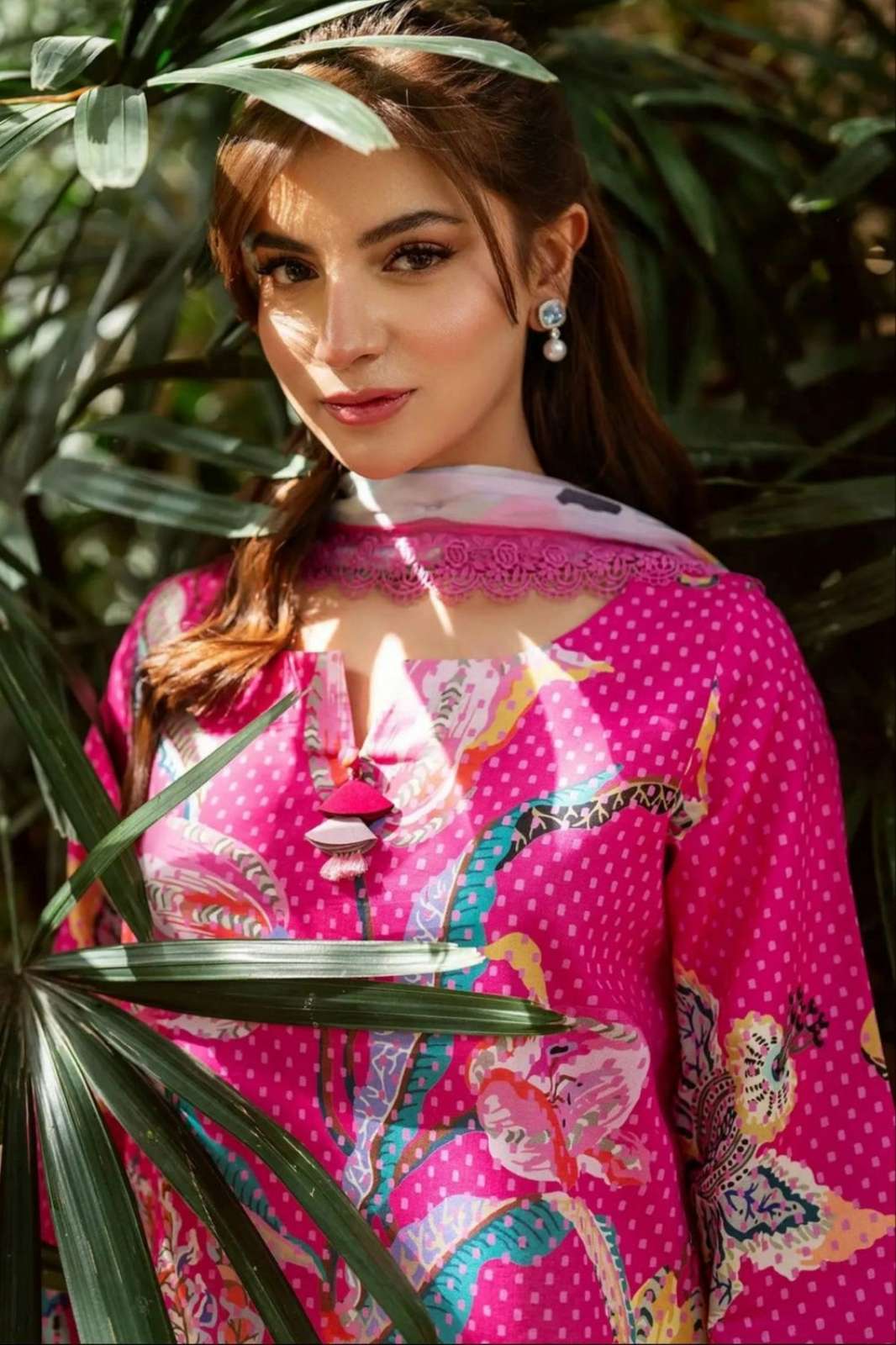 Shri Balaji Emporium Finest Cotton Blend Top Dupatta with Crepe Pant