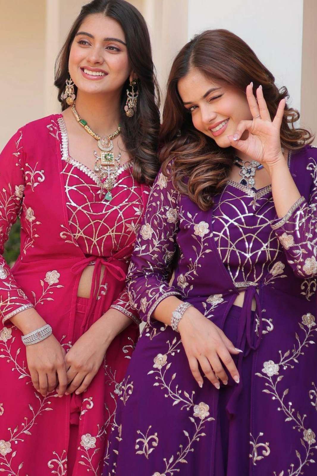 Shri Balaji Emporium Fox Georgette Designer Shrug & Plazza With choli 