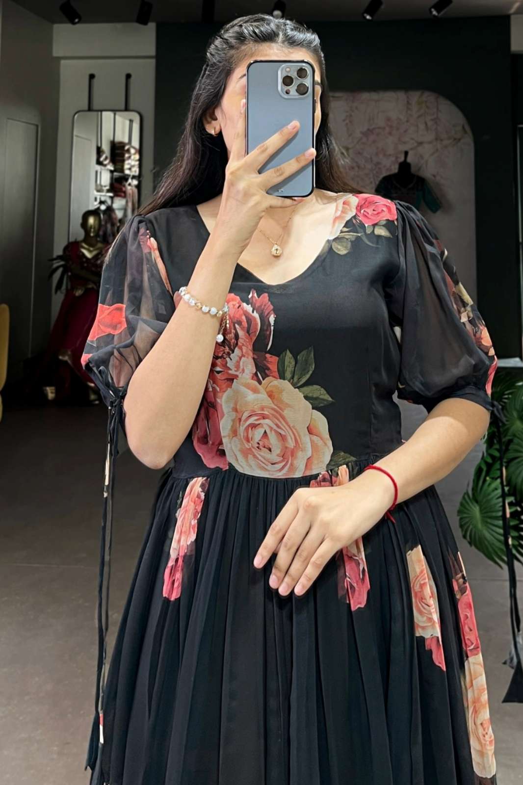 Shri Balaji Emporium Georgette Floral Printed Designer Gown 