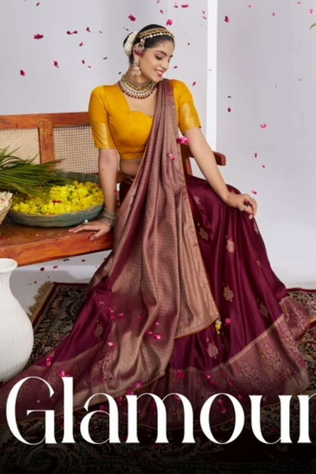 Shri Balaji Emporium GLAMOUR 2001 TO 2006 Satin Silk Saree