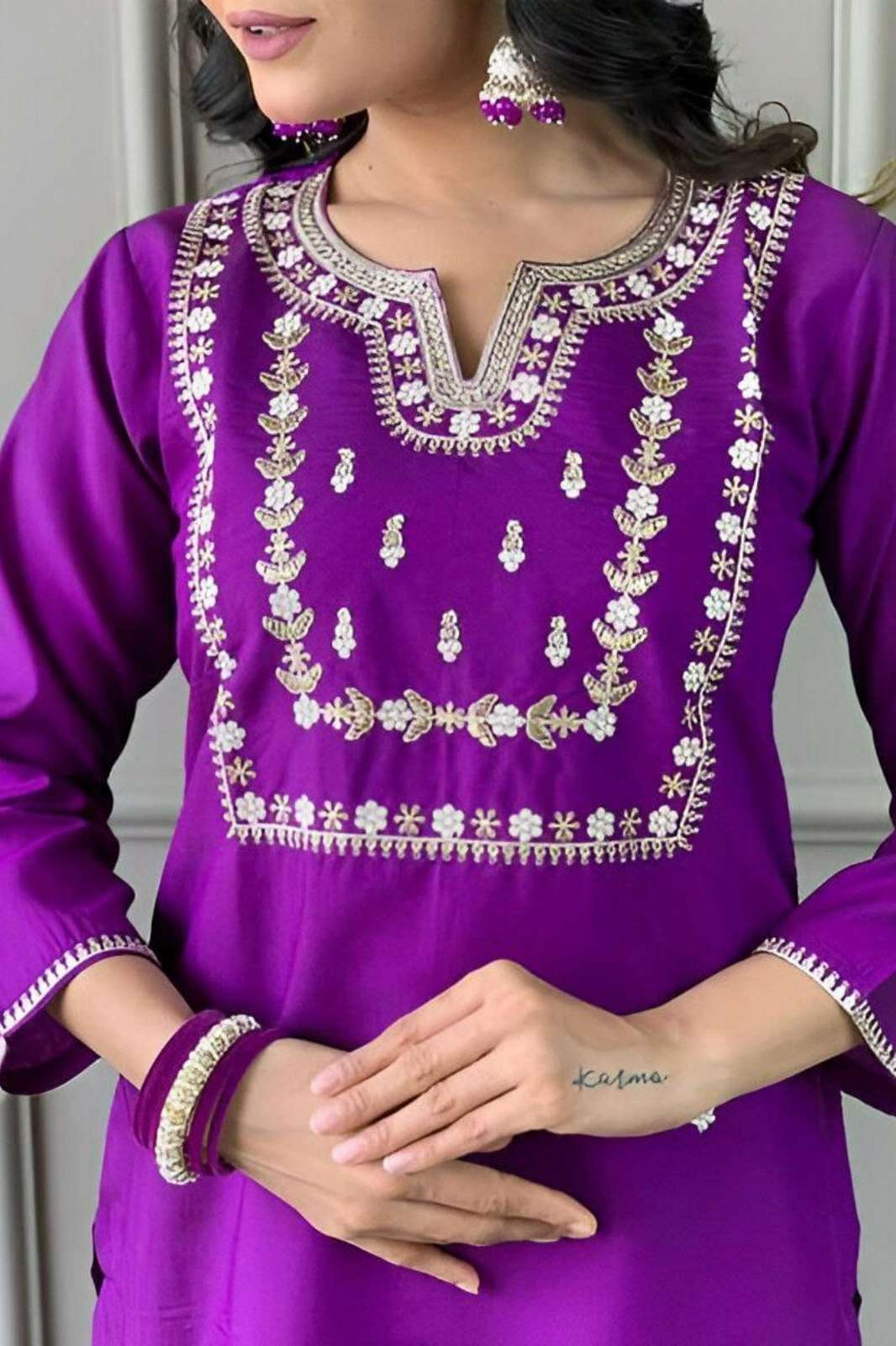 Shri Balaji Emporium Heavy Viscose Pv Chanderi Cotton Top Bottom and Dupatta Set