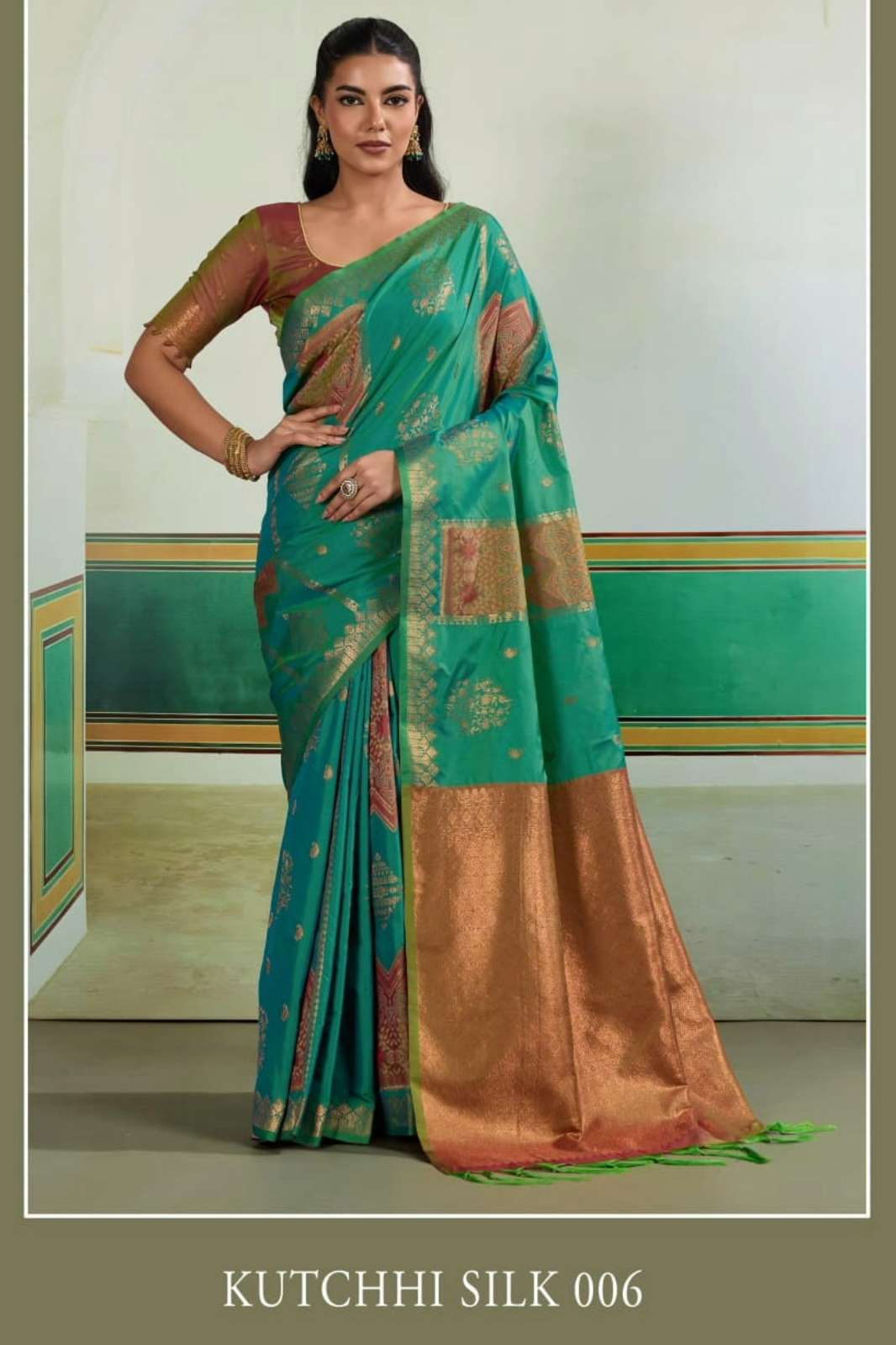 Shri Balaji Emporium KUTCHHI SILK Pure Silk Pochampally Saree