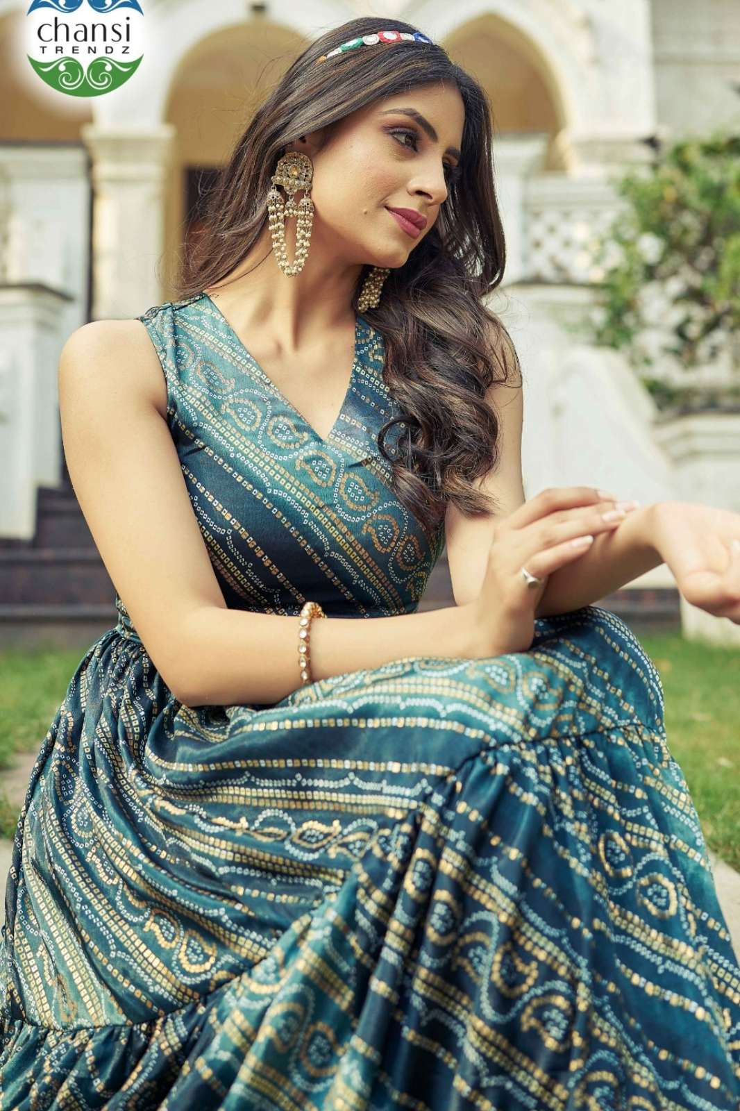 Shri Balaji Emporium MANIMALA Chinon Designer Gown