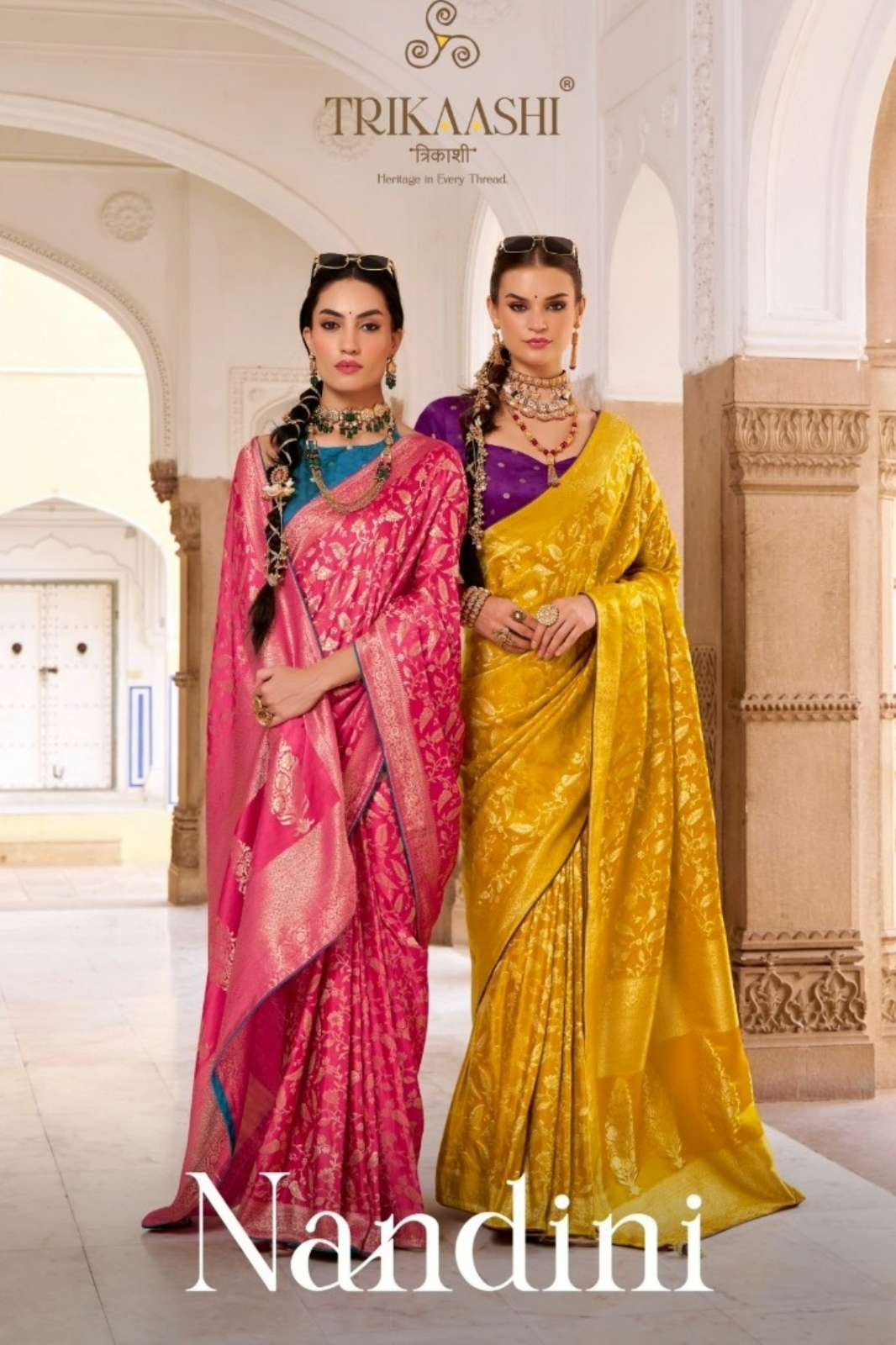 Shri Balaji Emporium NANDINI Satin Tissue Silk Designer Saree