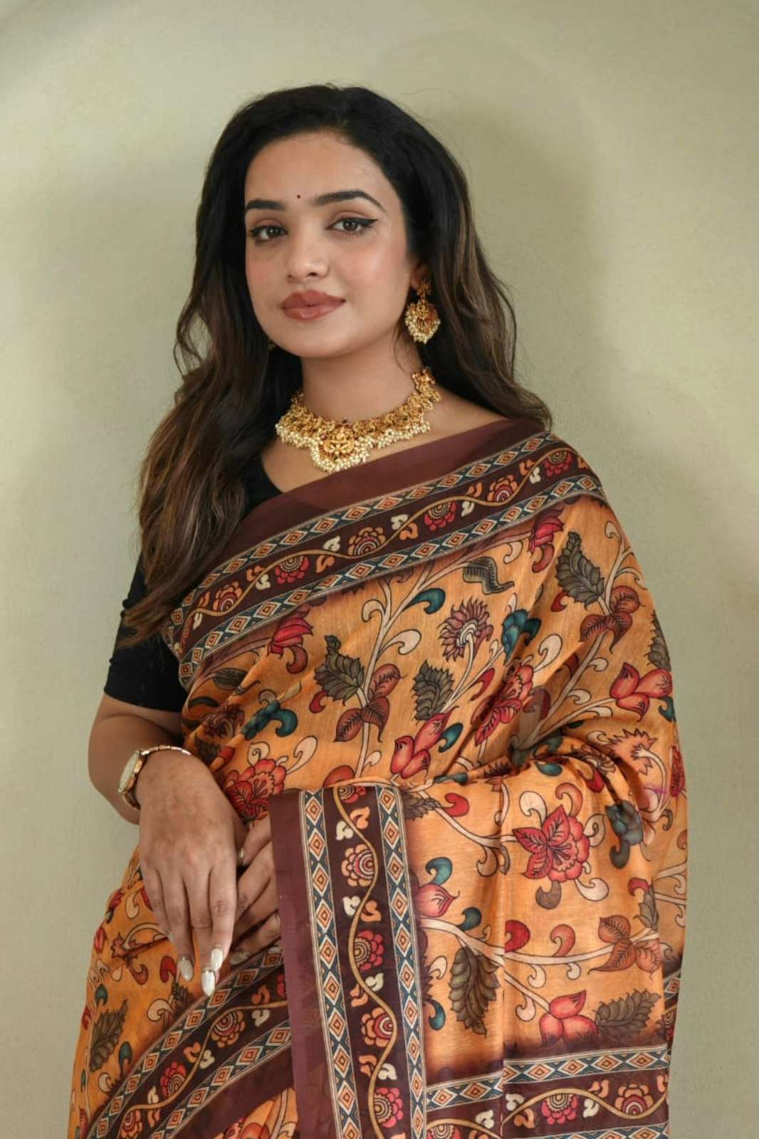 Shri Balaji Emporium Priyanka Pure Malai Cotton Designer Saree