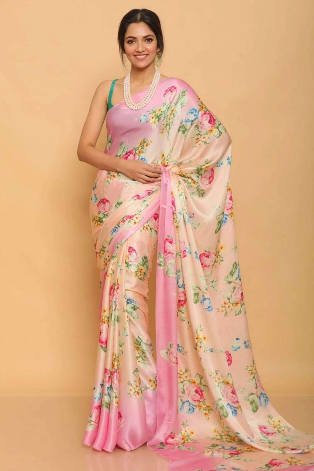 Shri Balaji Emporium Pure Japan Satin Sarees with Plain Blouse