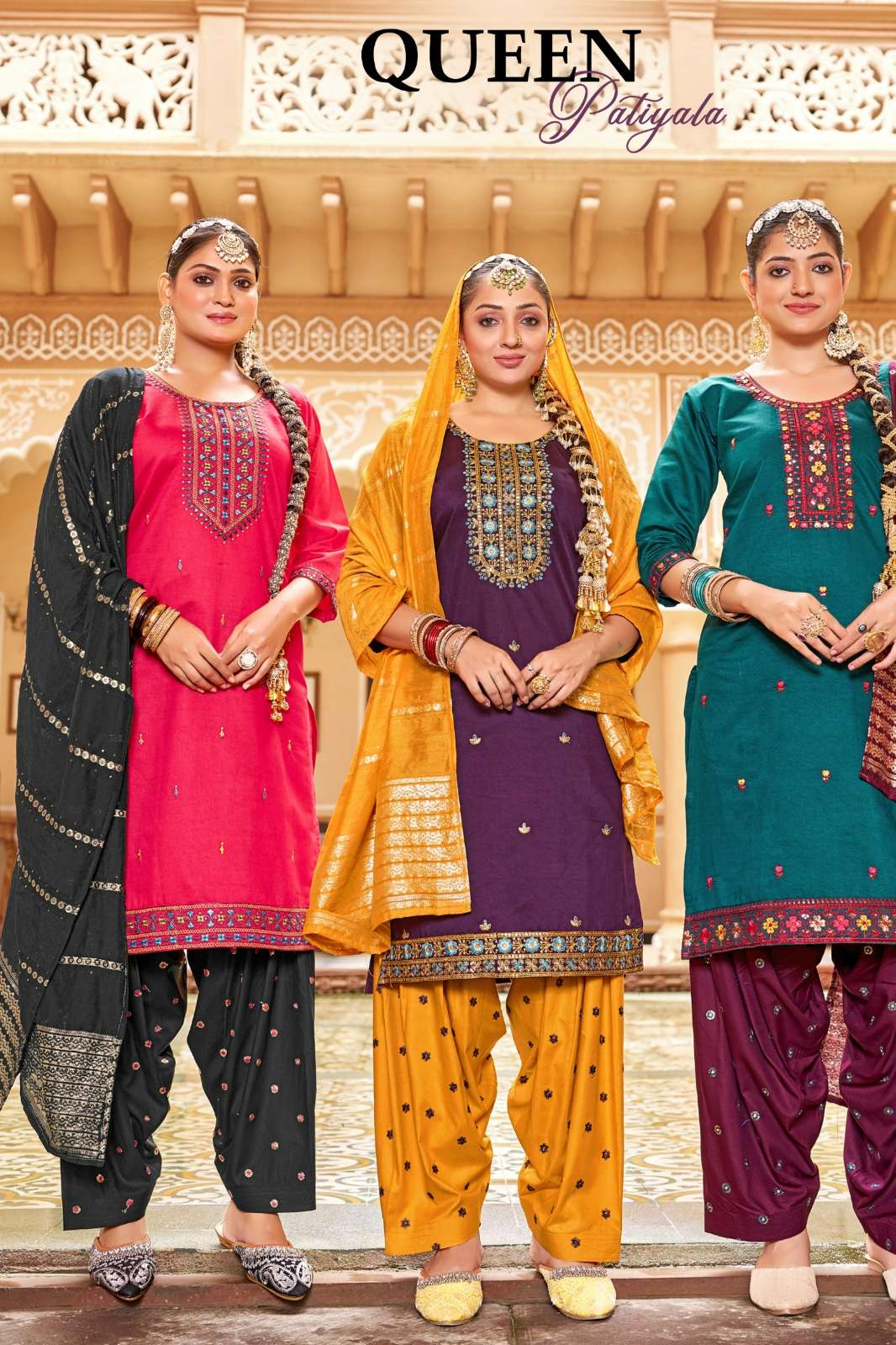 SHRI BALAJI EMPORIUM QUEEN PATIYALA GADHWAL SILK SALWAR SUIT