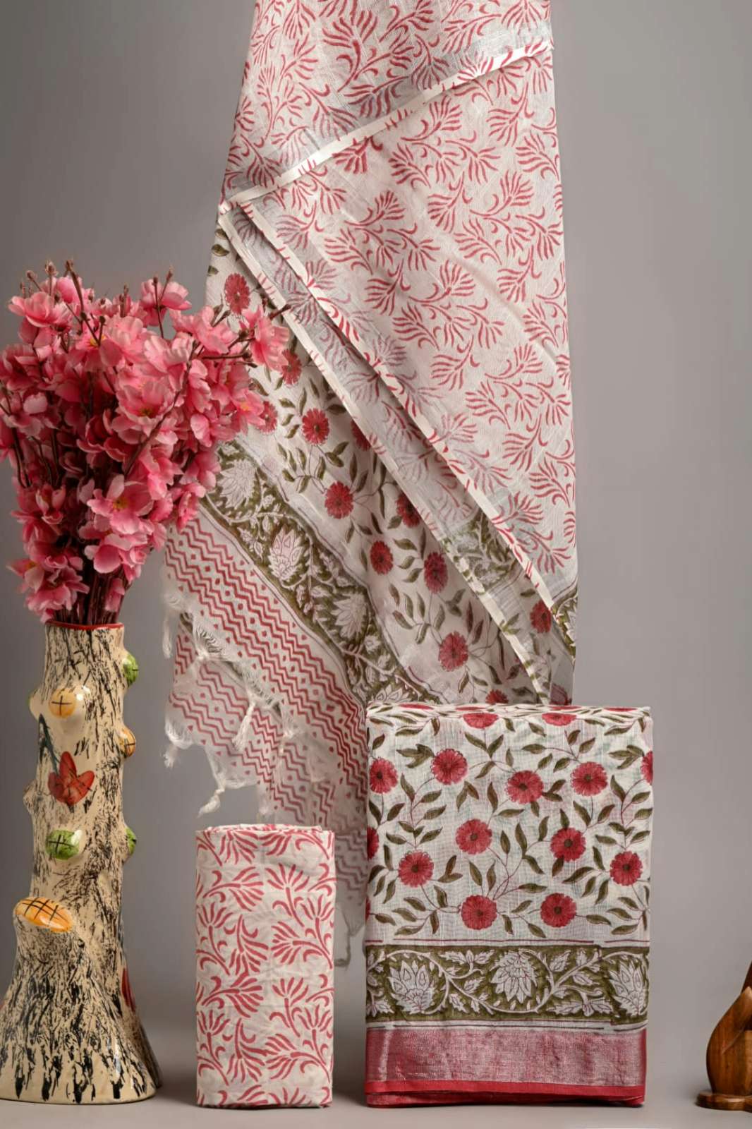 Shri Balaji Emporium RF17466 Bagru Hand Block Printed Linen Unstitched Suits