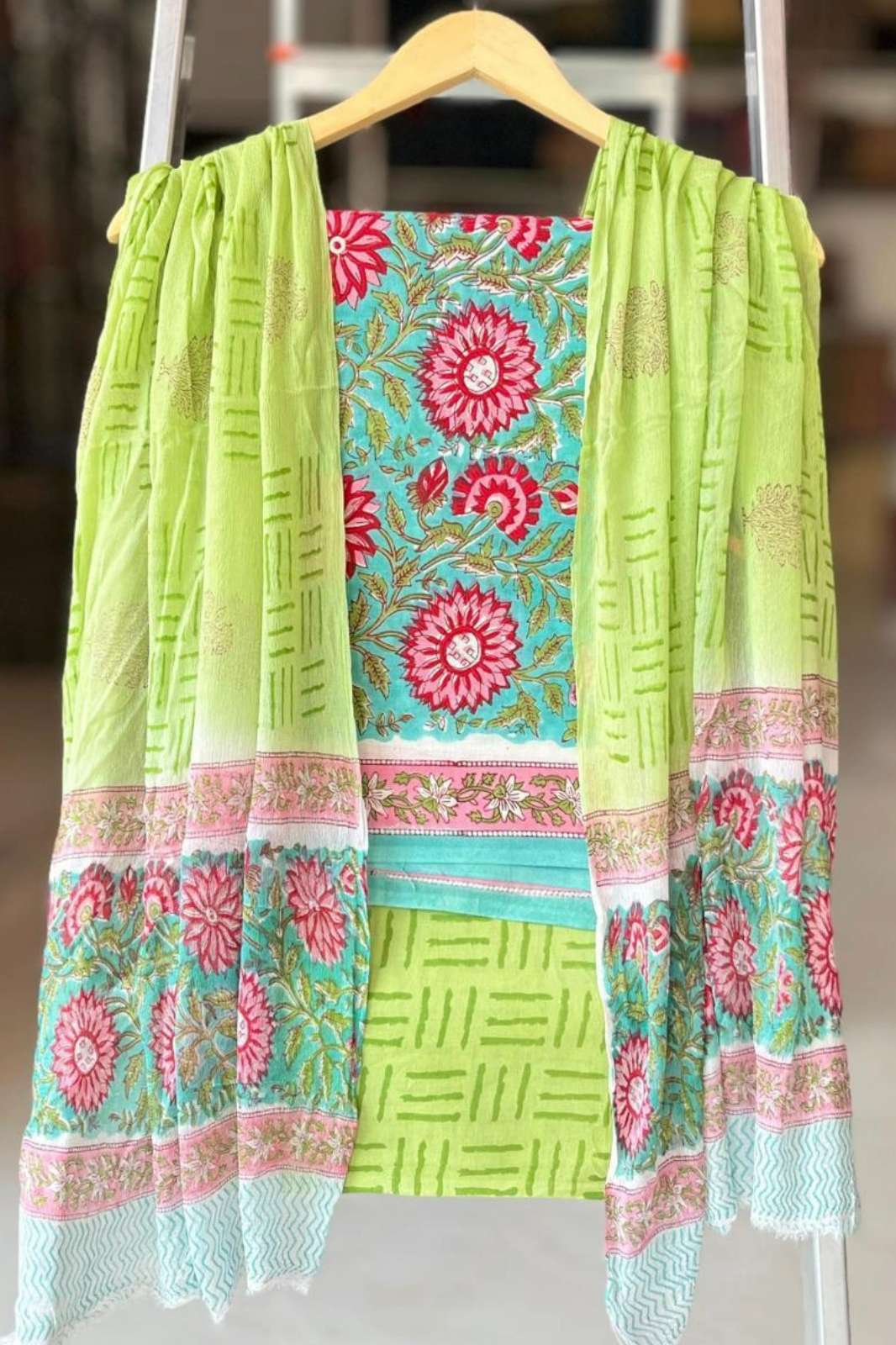 Shri Balaji Emporium RF17469 Bagru Hand Block Printed Cotton Unstitched Suits