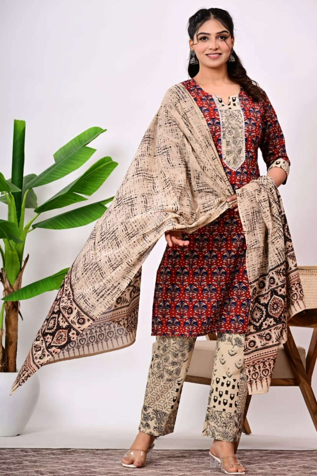 Shri Balaji Emporium RF18417 Ready to Wear Hand Block Printed Cotton Suits