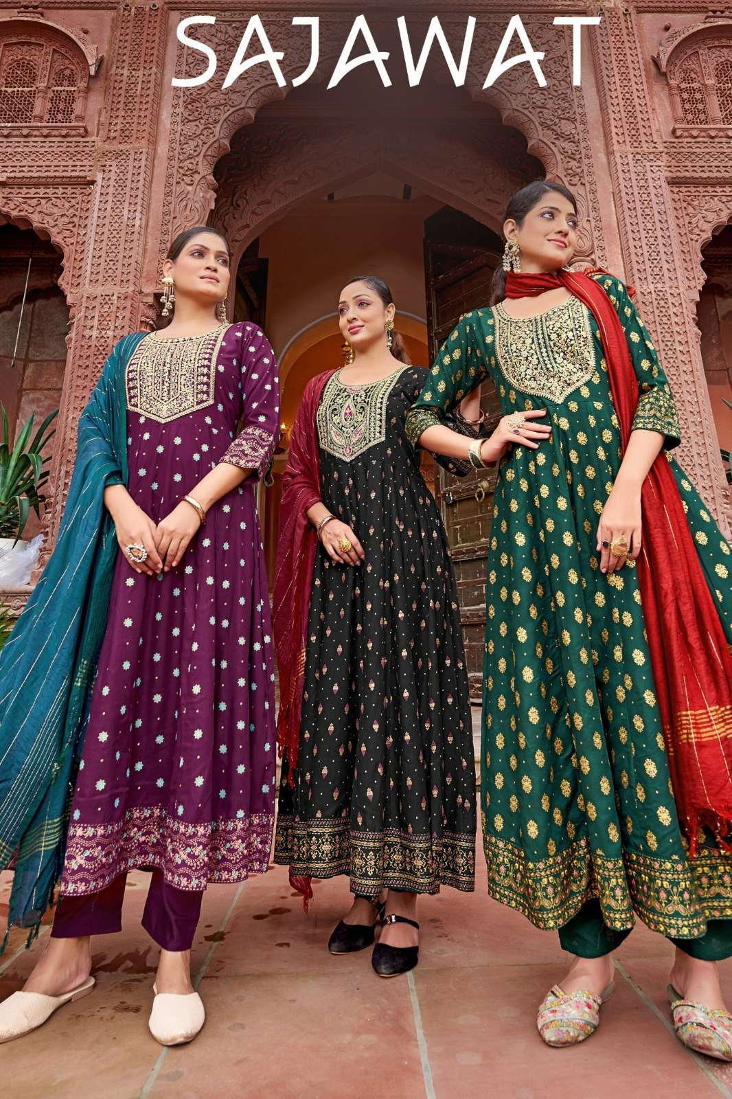 SHRI BALAJI EMPORIUM SAJAWAT 14KG RAYON ANARKALI SUIT